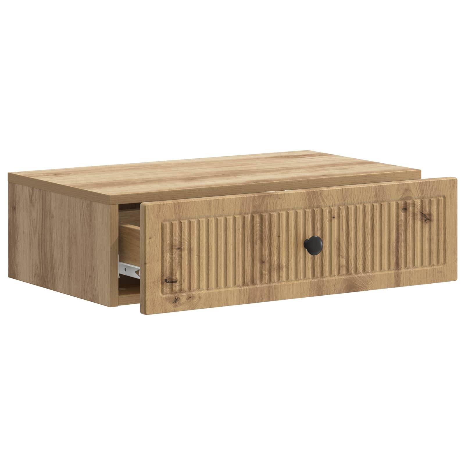 vidaXL Wandmontierter Beistelltisch Artisan-Eiche 59 x 34,5 x 17 cm