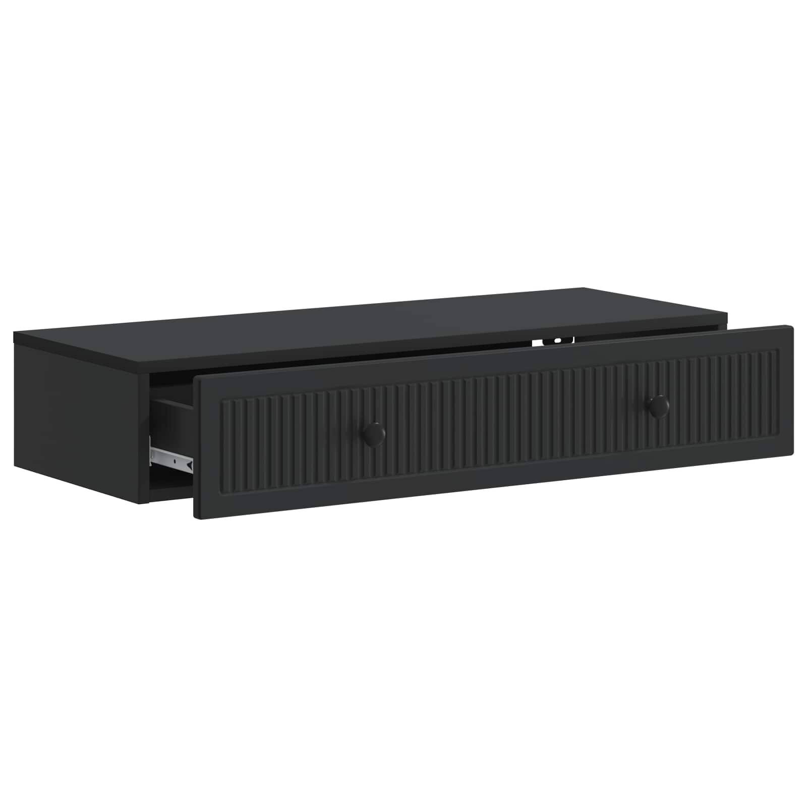 vidaXL Wandmontierter Beistelltisch Schwarz 87,5 x 34,5 x 17 cm