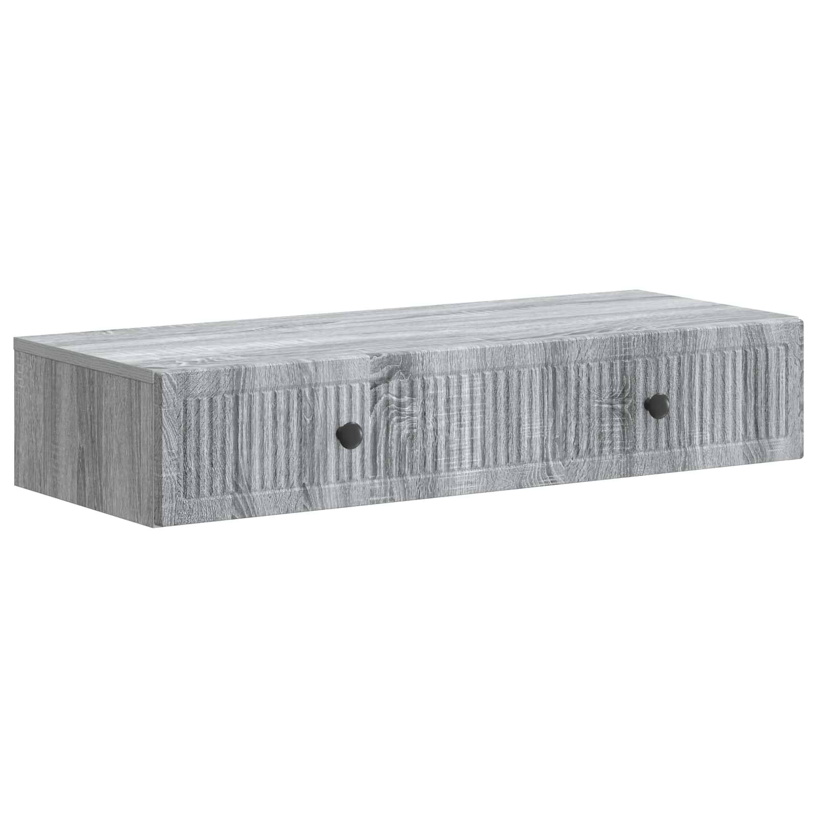 vidaXL Wandmontierter Beistelltisch Graues Sonoma 87,5 x 34,5 x 17 cm
