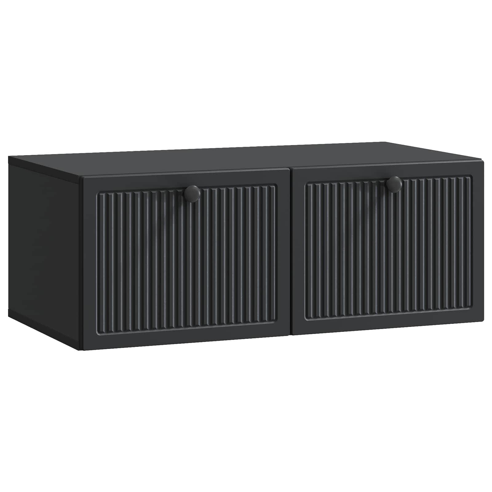 vidaXL Wandmontierter TV-Schrank Schwarz 78,5 x 41 x 30 cm