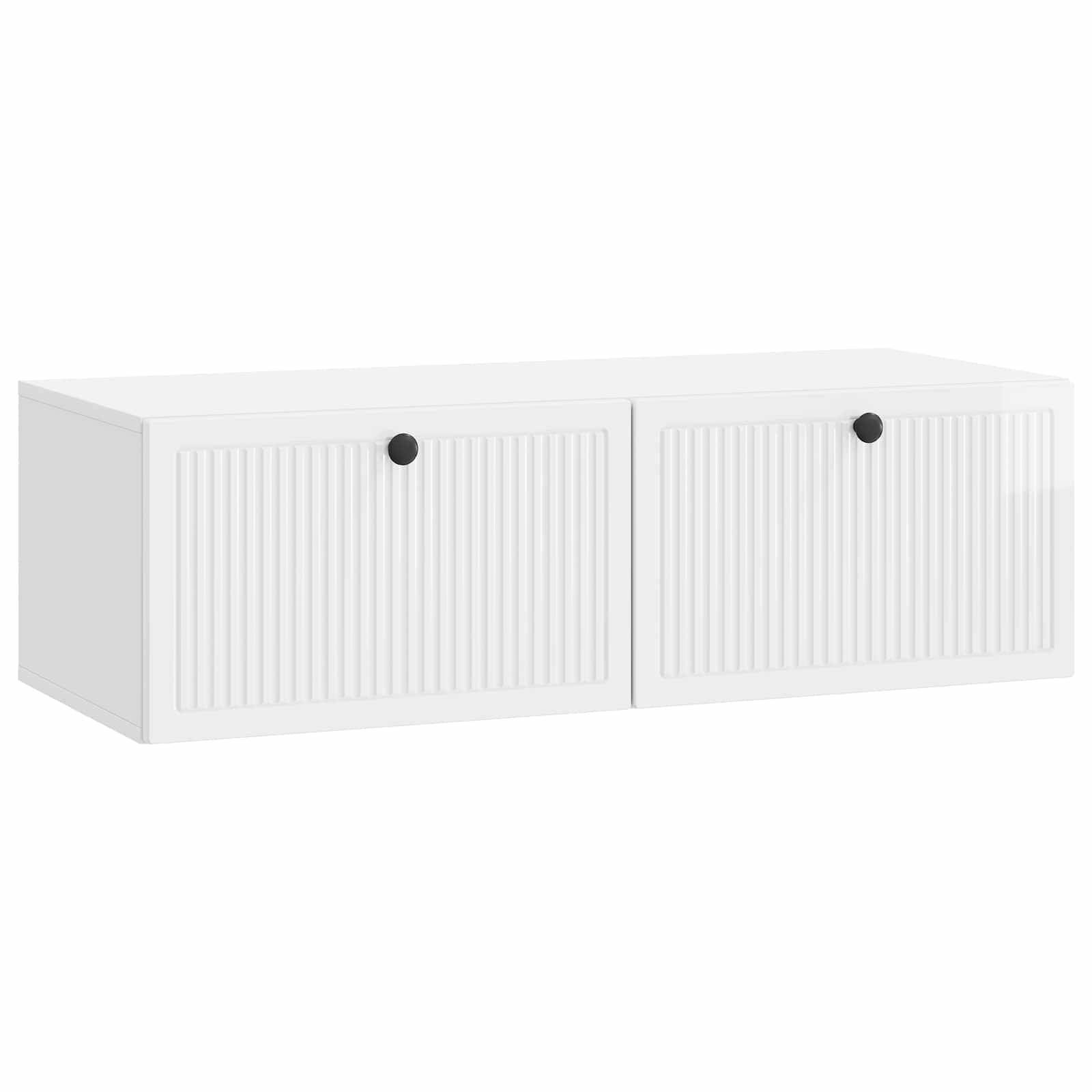 vidaXL Wandmontierter TV-Schrank Hochglanz Weiß 98 x 41 x 30 cm