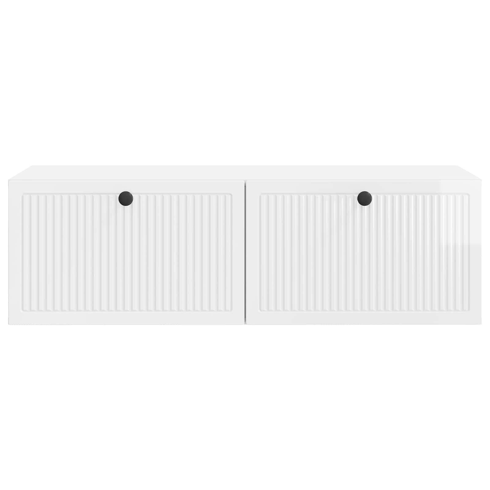 vidaXL Wandmontierter TV-Schrank Hochglanz Weiß 98 x 41 x 30 cm