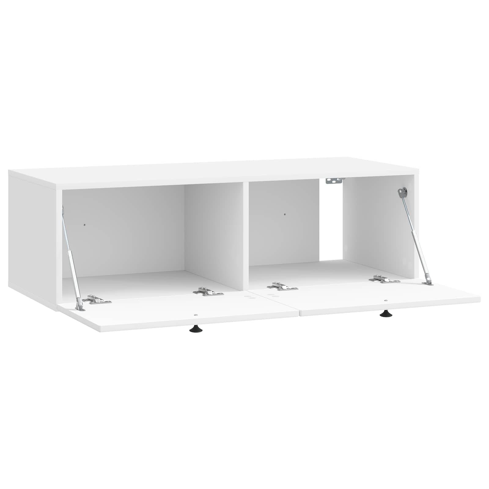 vidaXL Wandmontierter TV-Schrank Hochglanz Weiß 98 x 41 x 30 cm