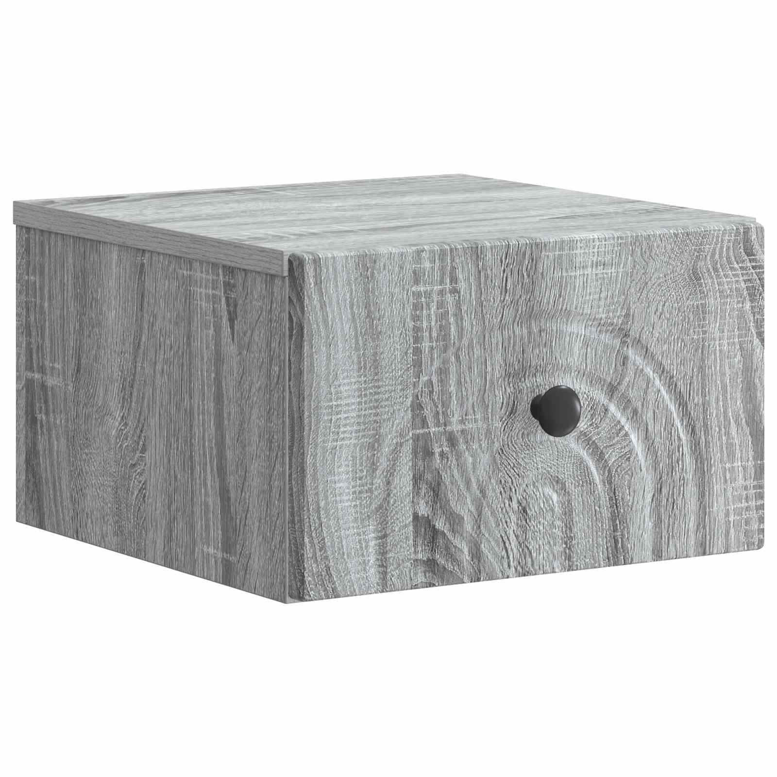 vidaXL Wandmontierter Nachttisch Graues Sonoma 33 x 34,5 x 20 cm