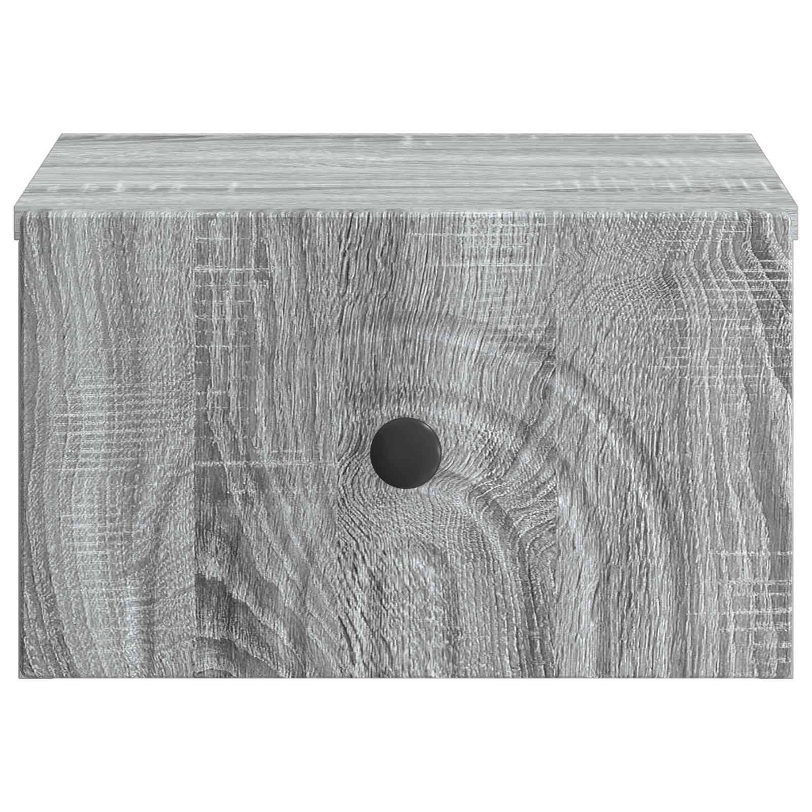 vidaXL Wandmontierter Nachttisch Graues Sonoma 33 x 34,5 x 20 cm