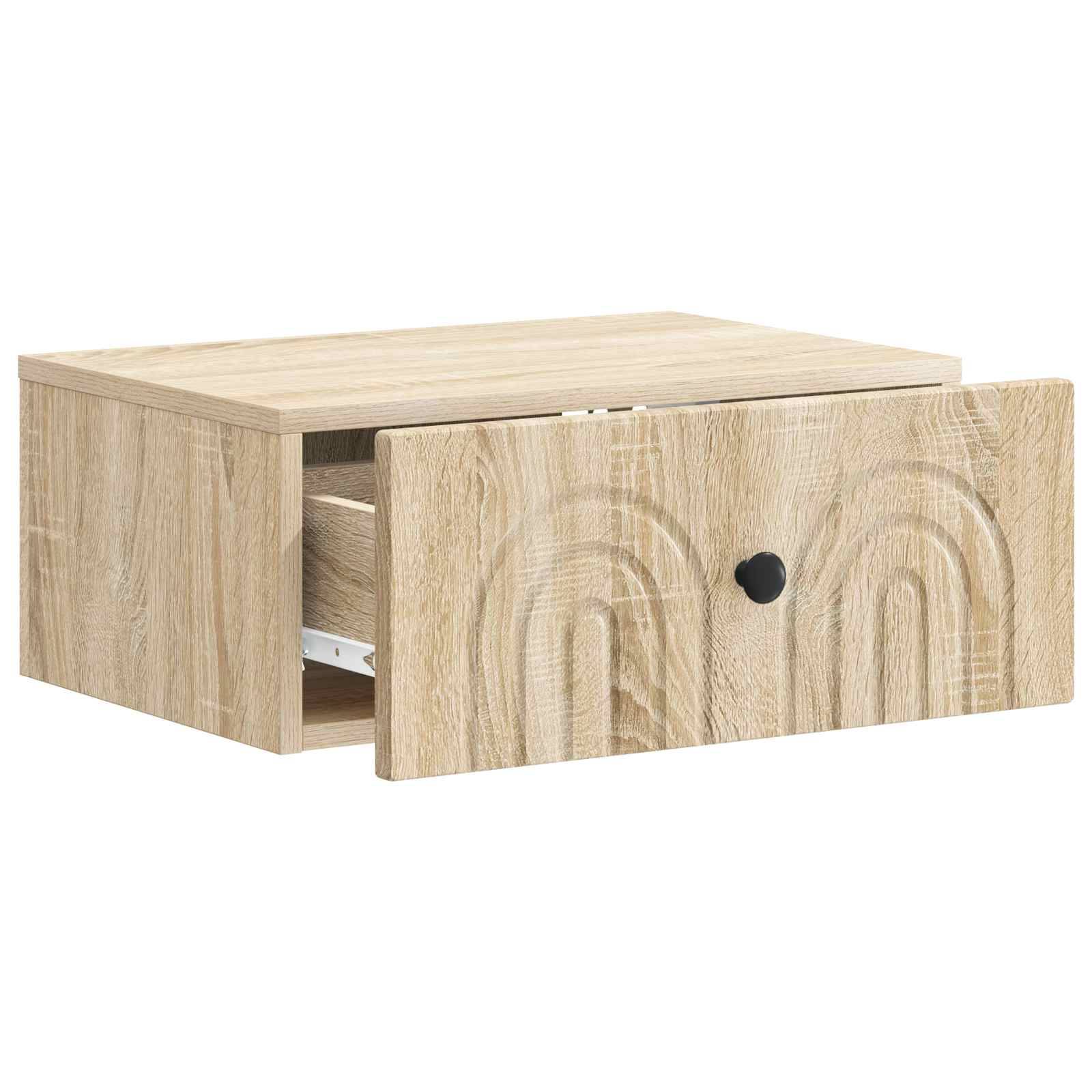 vidaXL Wandmontierter Nachttisch Sonoma-Eiche 49 x 34,5 x 20 cm
