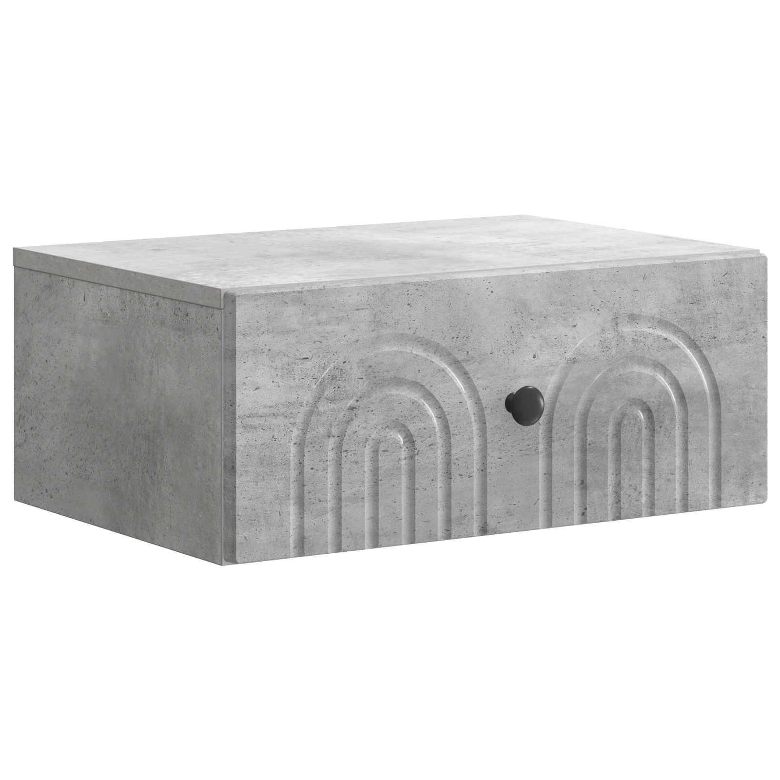 vidaXL Wandmontierter Nachttisch Betongrau 49 x 34,5 x 20 cm