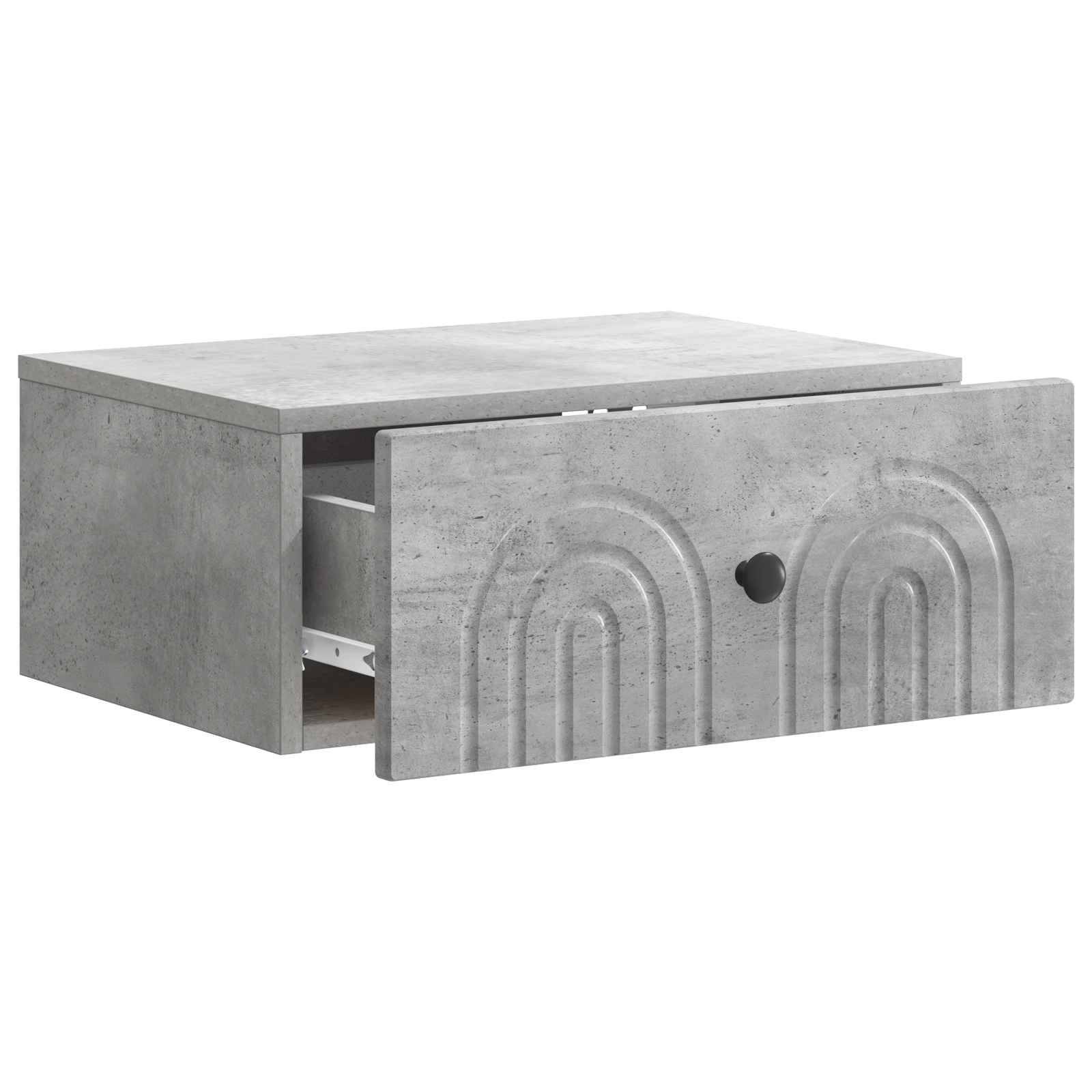 vidaXL Wandmontierter Nachttisch Betongrau 49 x 34,5 x 20 cm