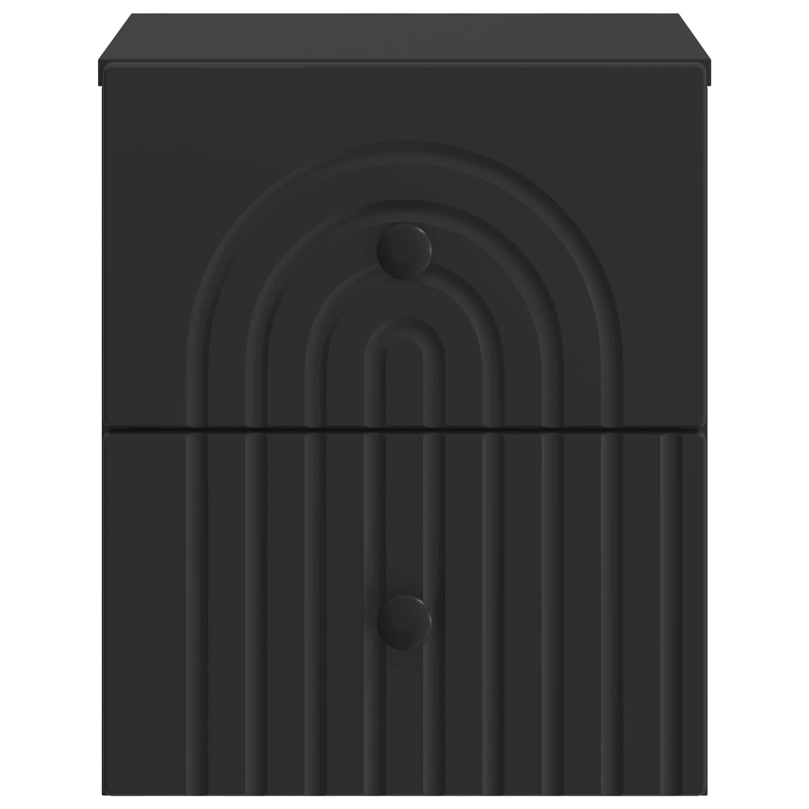 vidaXL Wandmontierter Nachttisch Schwarz 33 x 34,5 x 40 cm