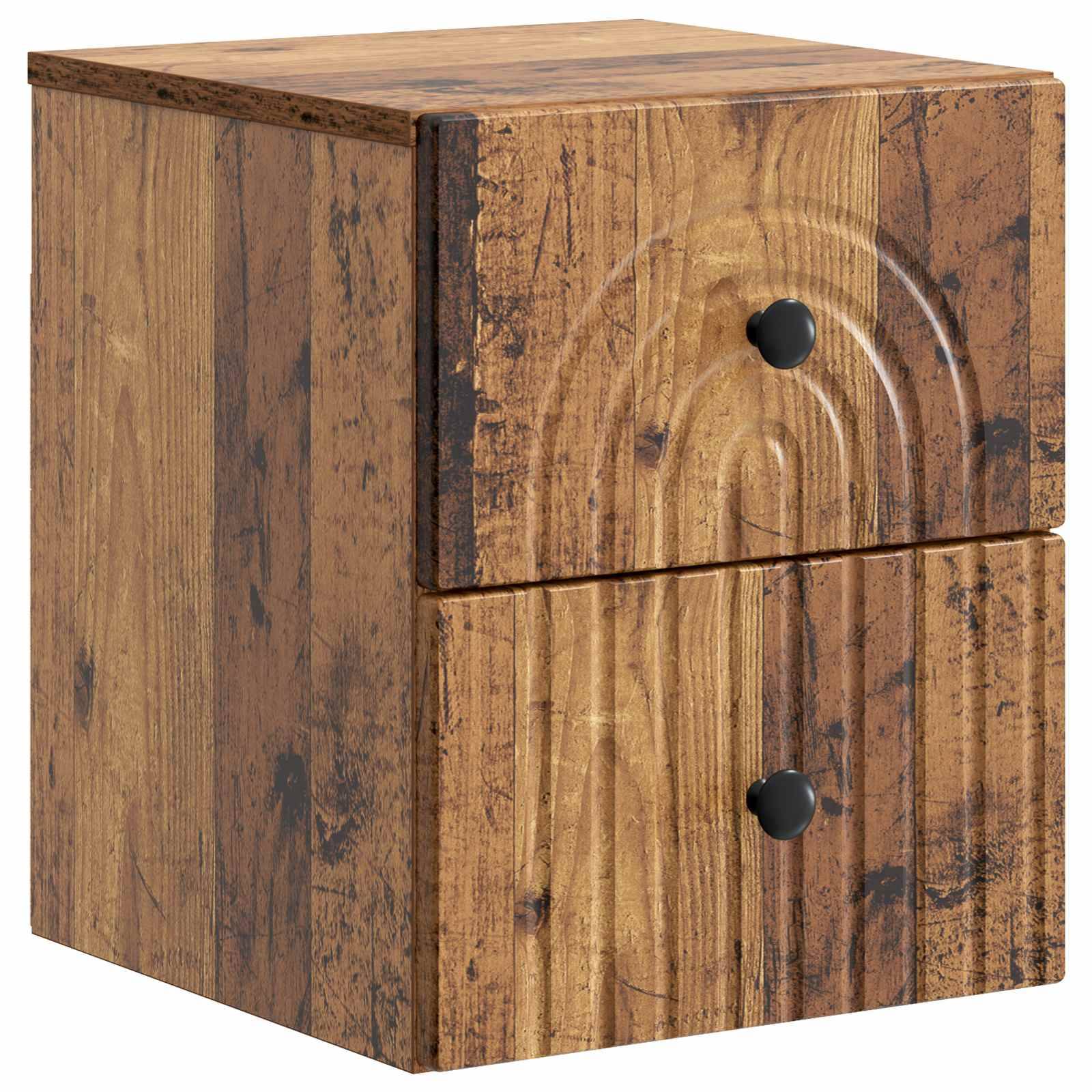 vidaXL Wandmontierter Nachttisch Altholz 33 x 34,5 x 40 cm