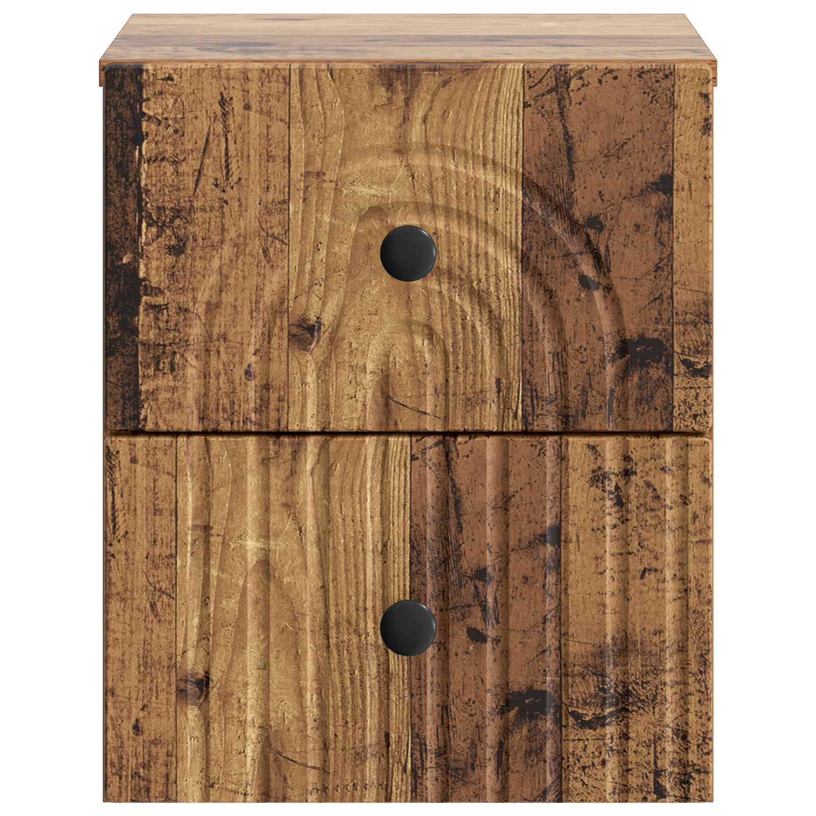 vidaXL Wandmontierter Nachttisch Altholz 33 x 34,5 x 40 cm