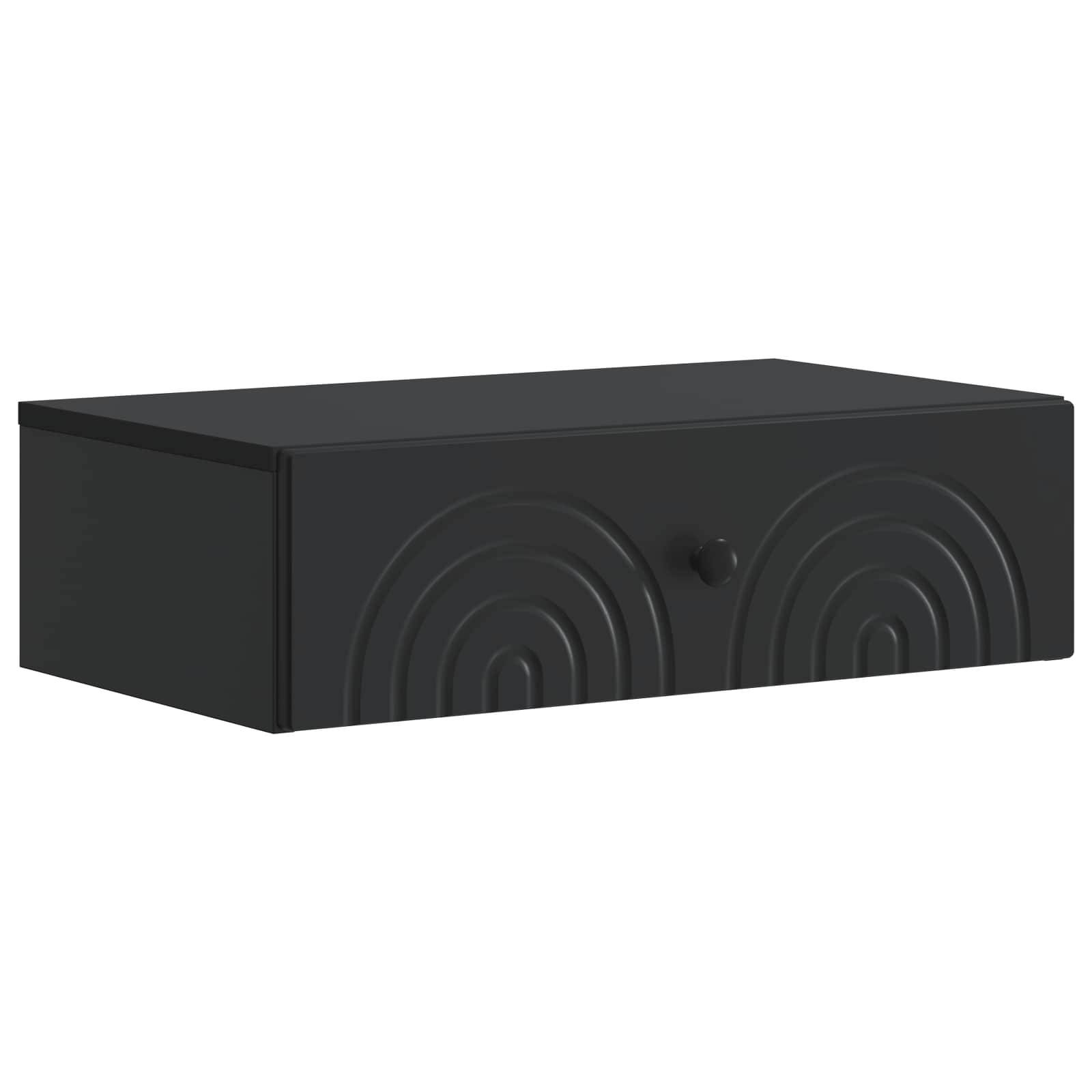 vidaXL Wandmontierter Beistelltisch Schwarz 59 x 34,5 x 17 cm