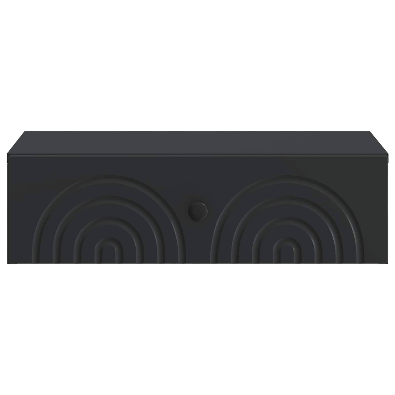 vidaXL Wandmontierter Beistelltisch Schwarz 59 x 34,5 x 17 cm