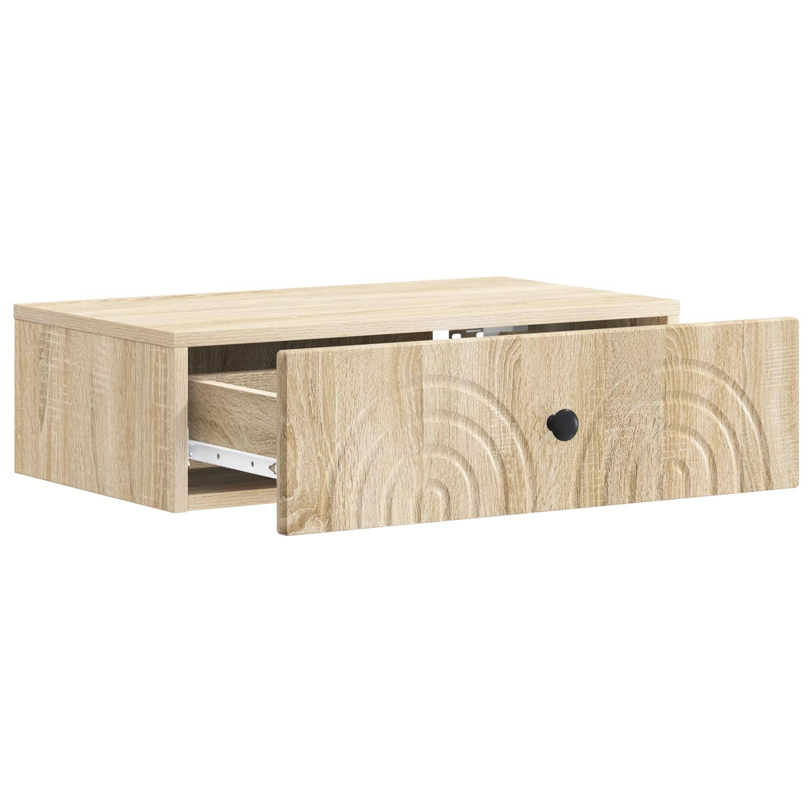 vidaXL Wandmontierter Beistelltisch Sonoma-Eiche 59 x 34,5 x 17 cm