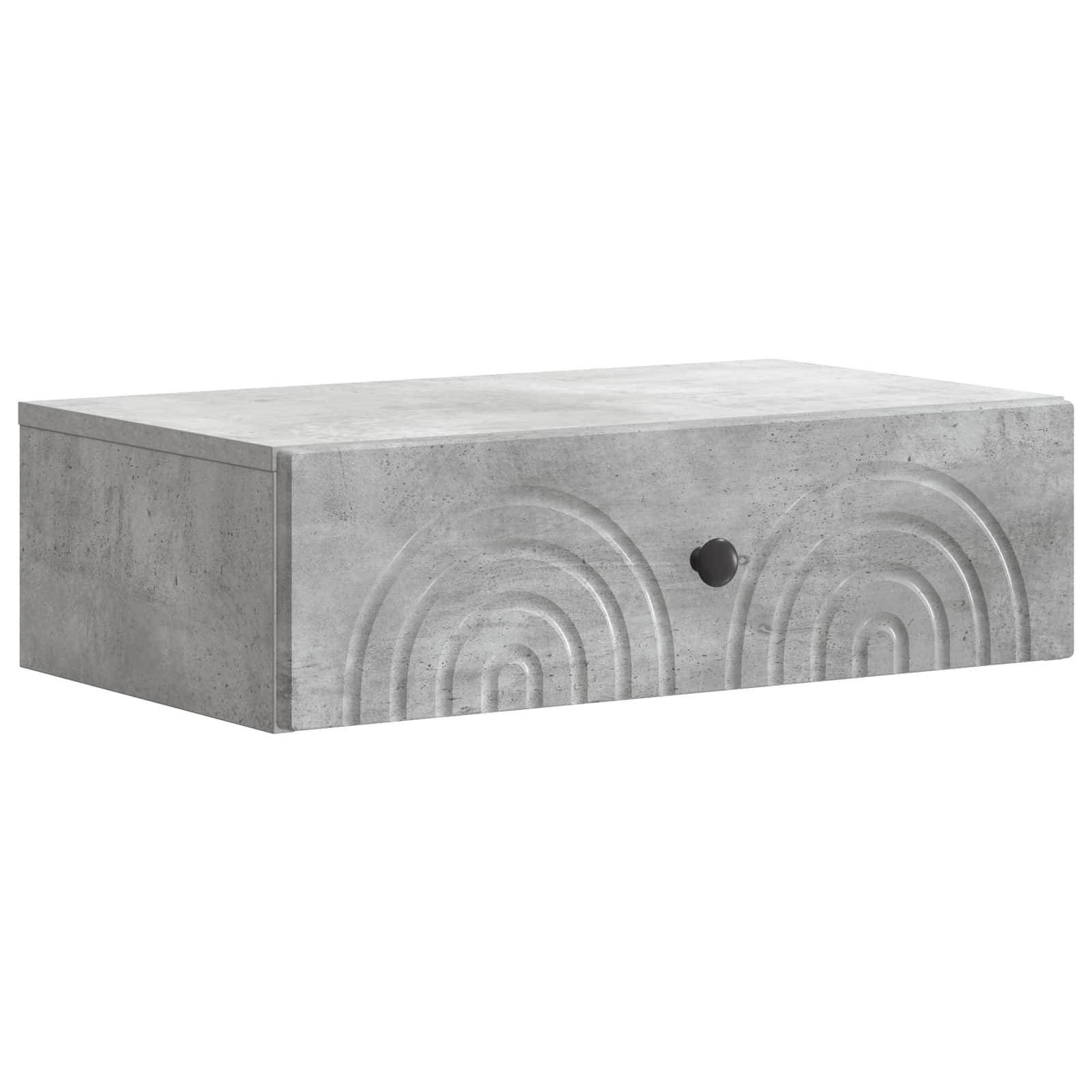 vidaXL Wandmontierter Beistelltisch Betongrau 59 x 34,5 x 17 cm