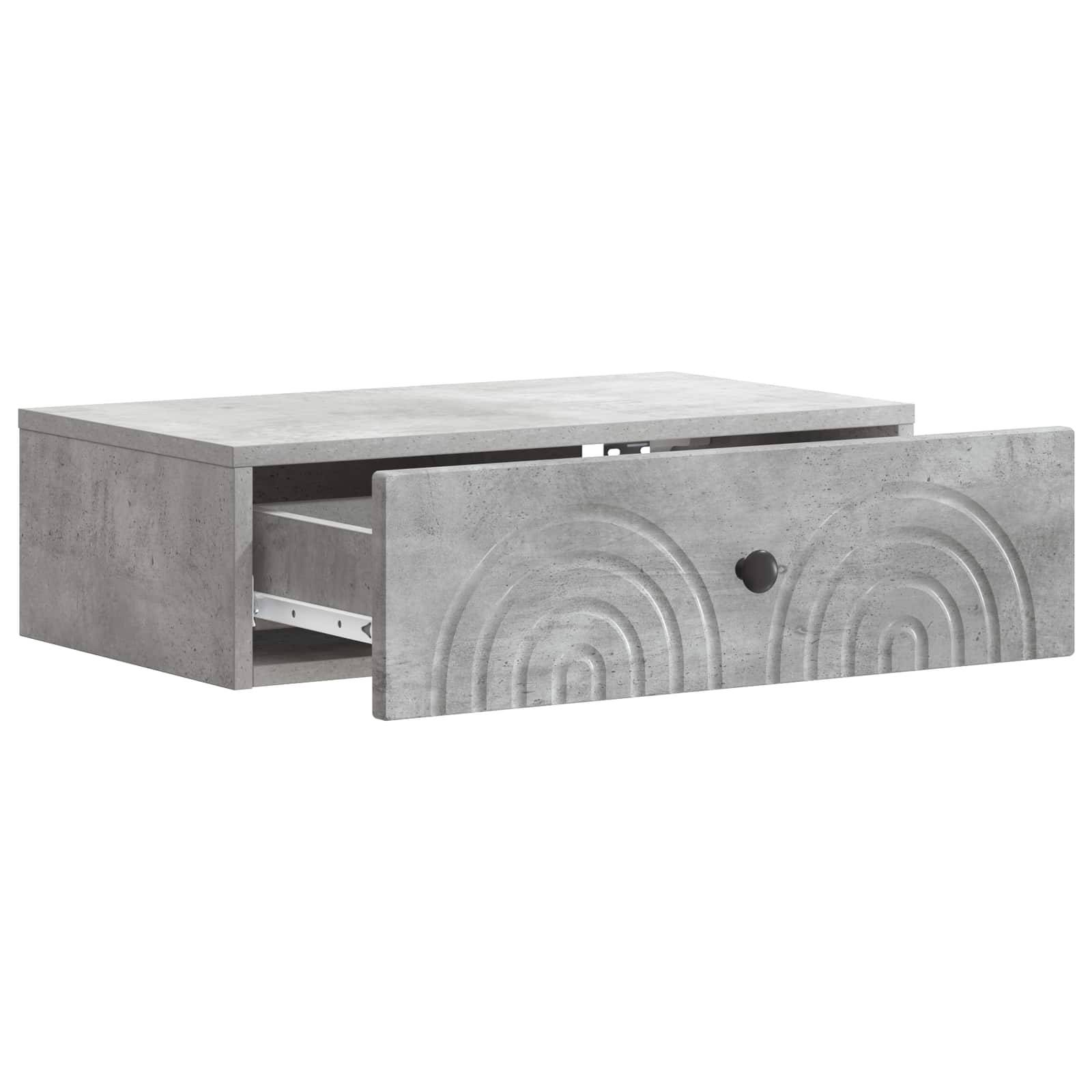 vidaXL Wandmontierter Beistelltisch Betongrau 59 x 34,5 x 17 cm