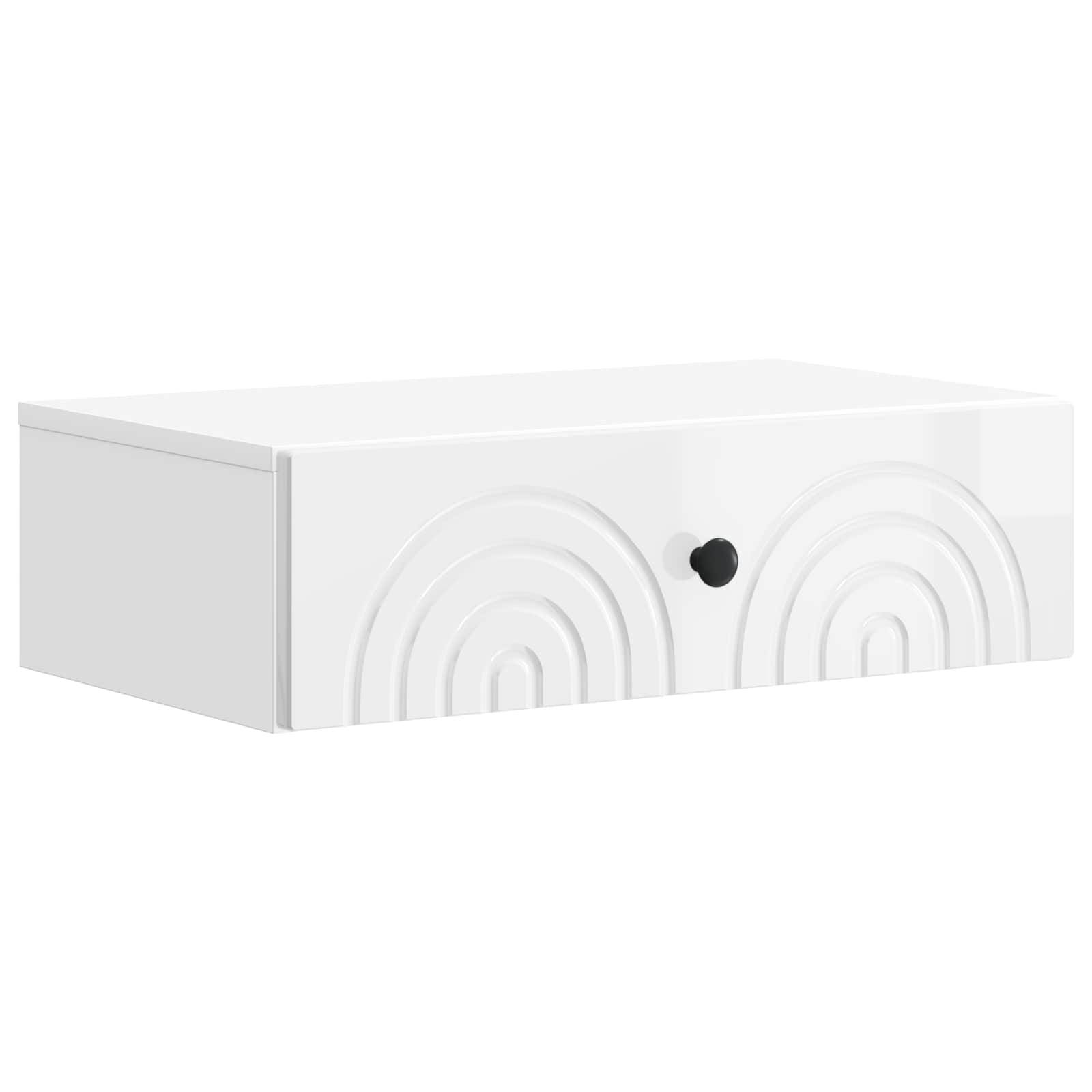 vidaXL Wandmontierter Beistelltisch Hochglanz Weiß 59 x 34,5 x 17 cm