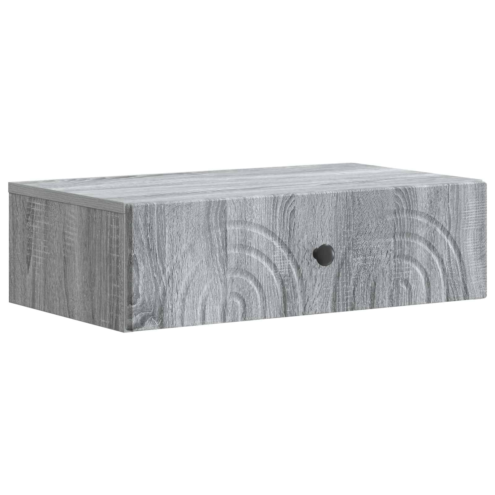vidaXL Wandmontierter Beistelltisch Graues Sonoma 59 x 34,5 x 17 cm