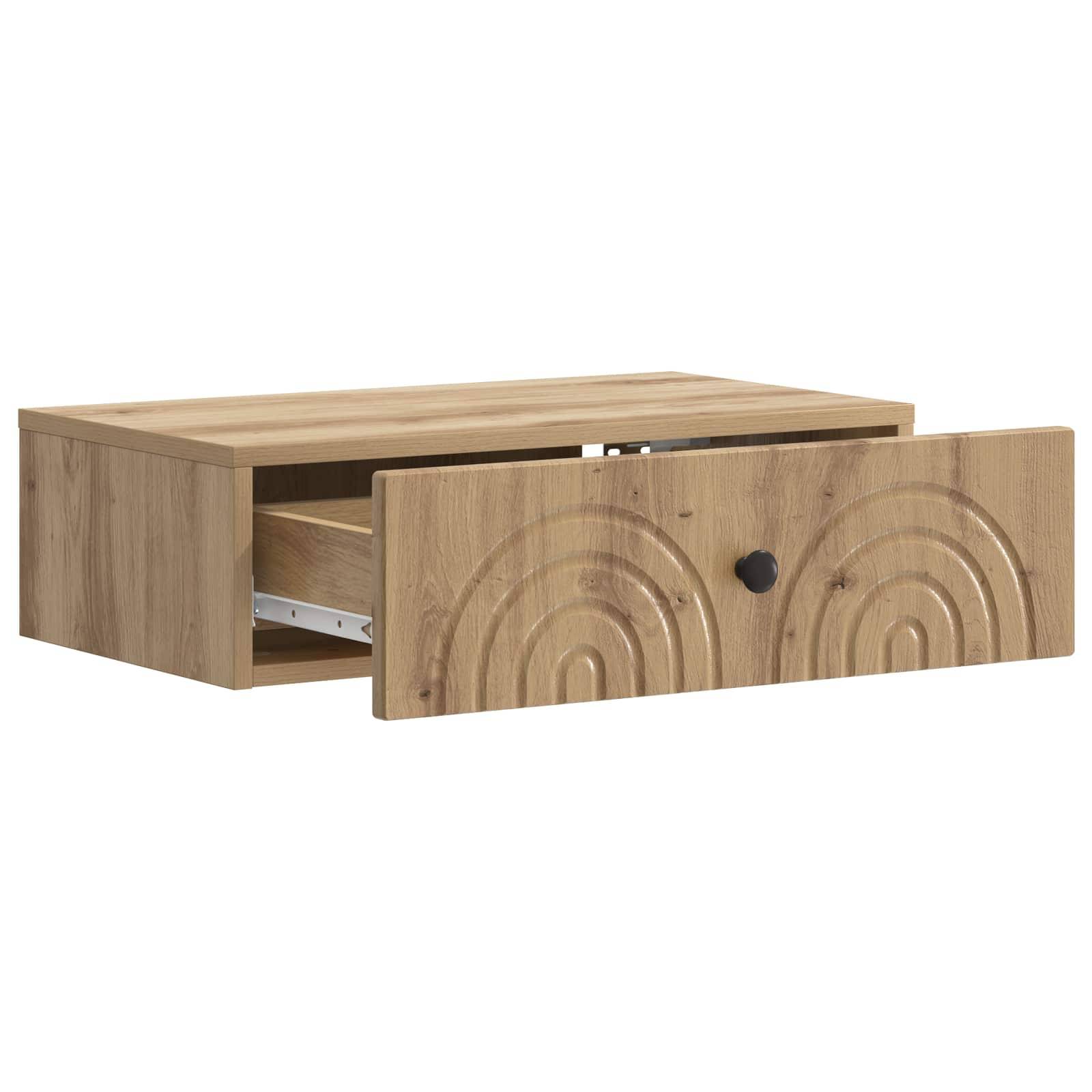 vidaXL Wandmontierter Beistelltisch Artisan-Eiche 59 x 34,5 x 17 cm