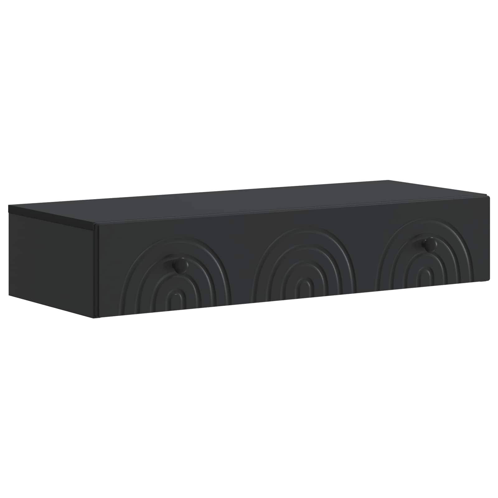 vidaXL Wandmontierter Beistelltisch Schwarz 87,5 x 34,5 x 17 cm