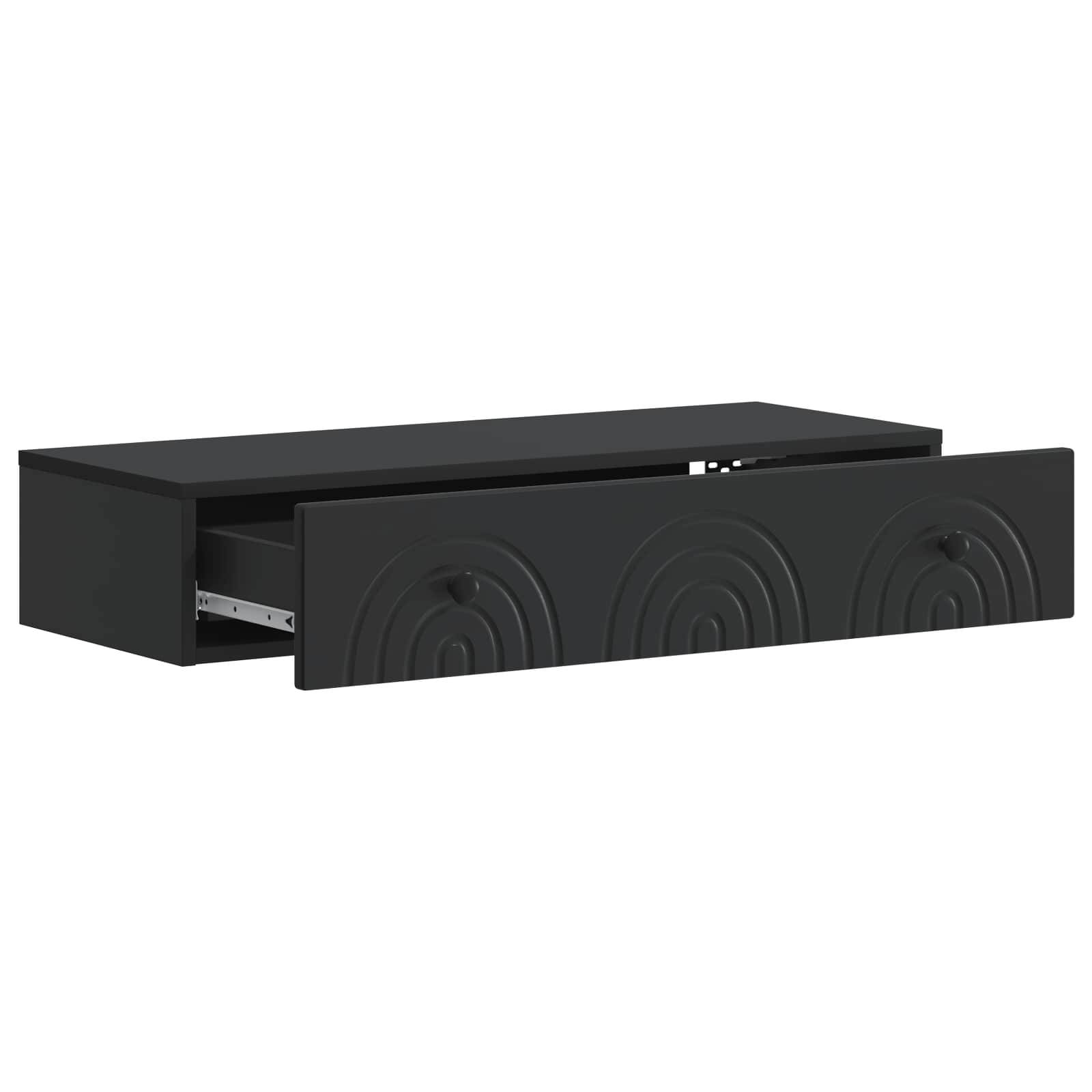 vidaXL Wandmontierter Beistelltisch Schwarz 87,5 x 34,5 x 17 cm