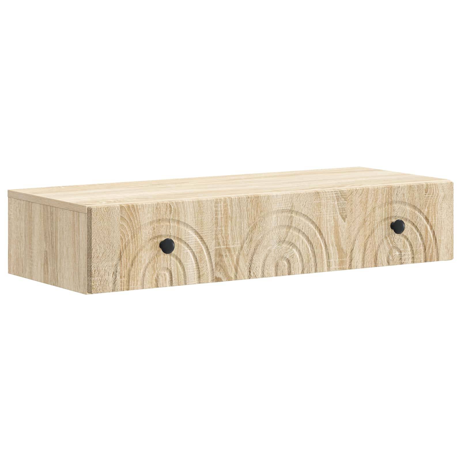 vidaXL Wandmontierter Beistelltisch Sonoma-Eiche 87,5 x 34,5 x 17 cm