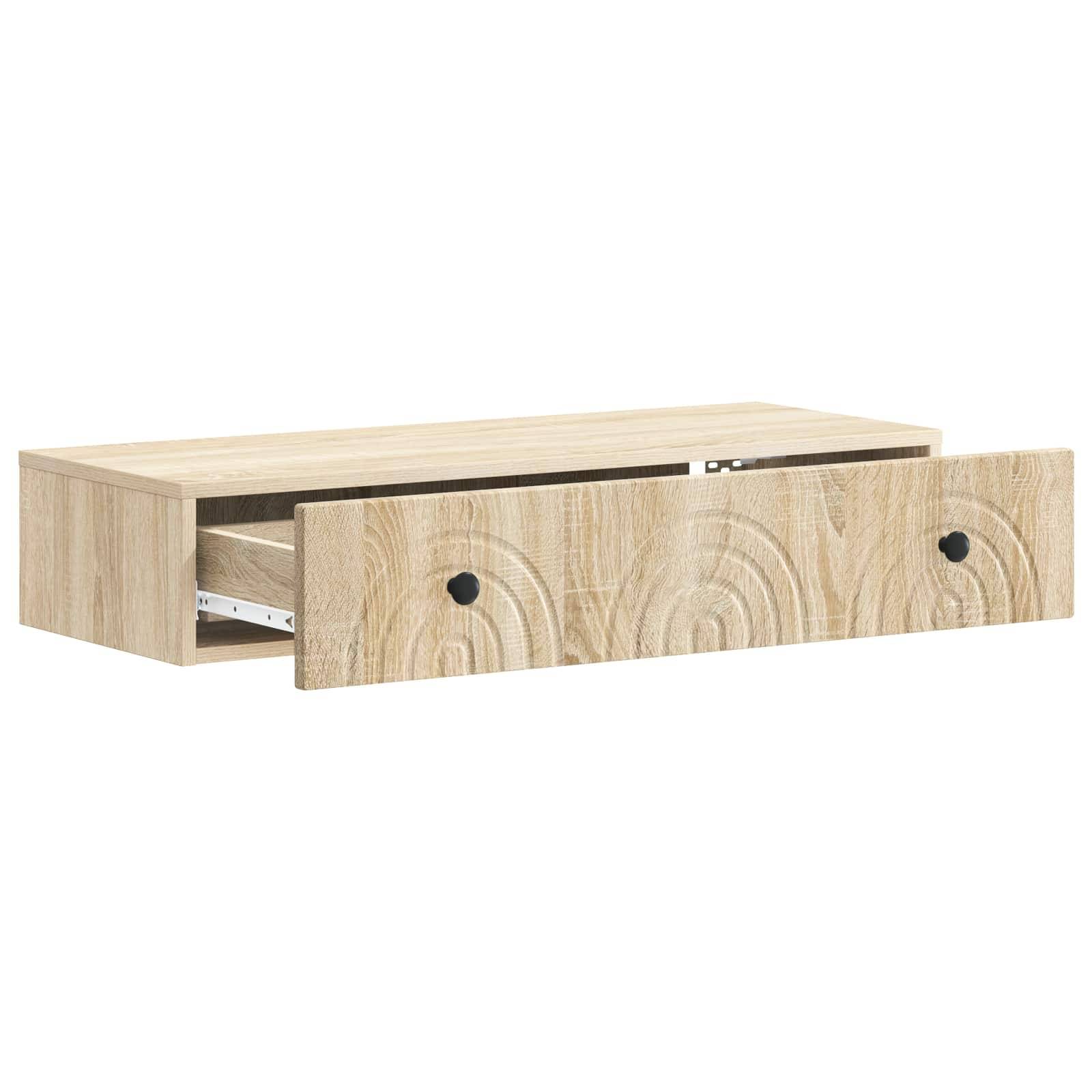 vidaXL Wandmontierter Beistelltisch Sonoma-Eiche 87,5 x 34,5 x 17 cm