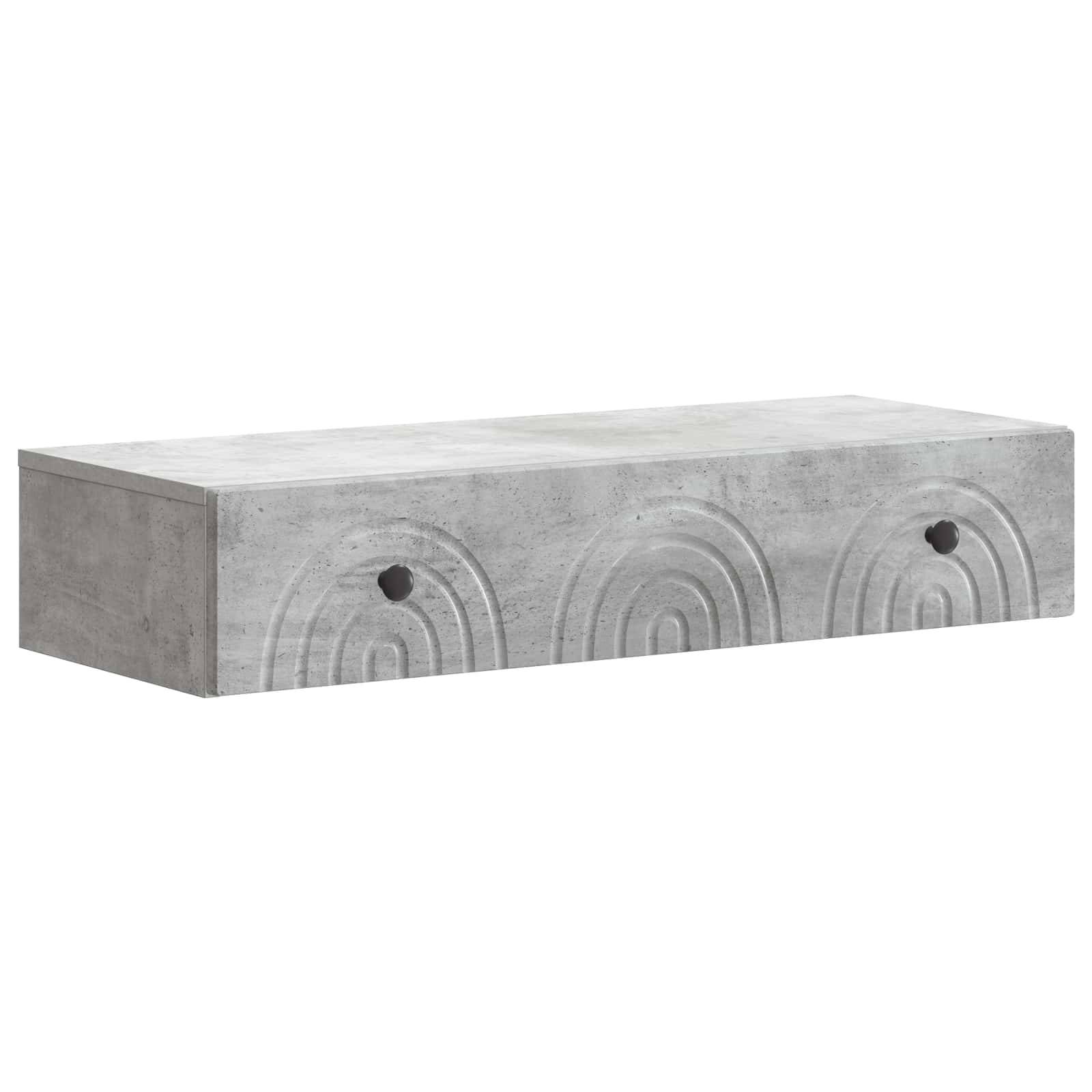 vidaXL Wandmontierter Beistelltisch Betongrau 87,5 x 34,5 x 17 cm