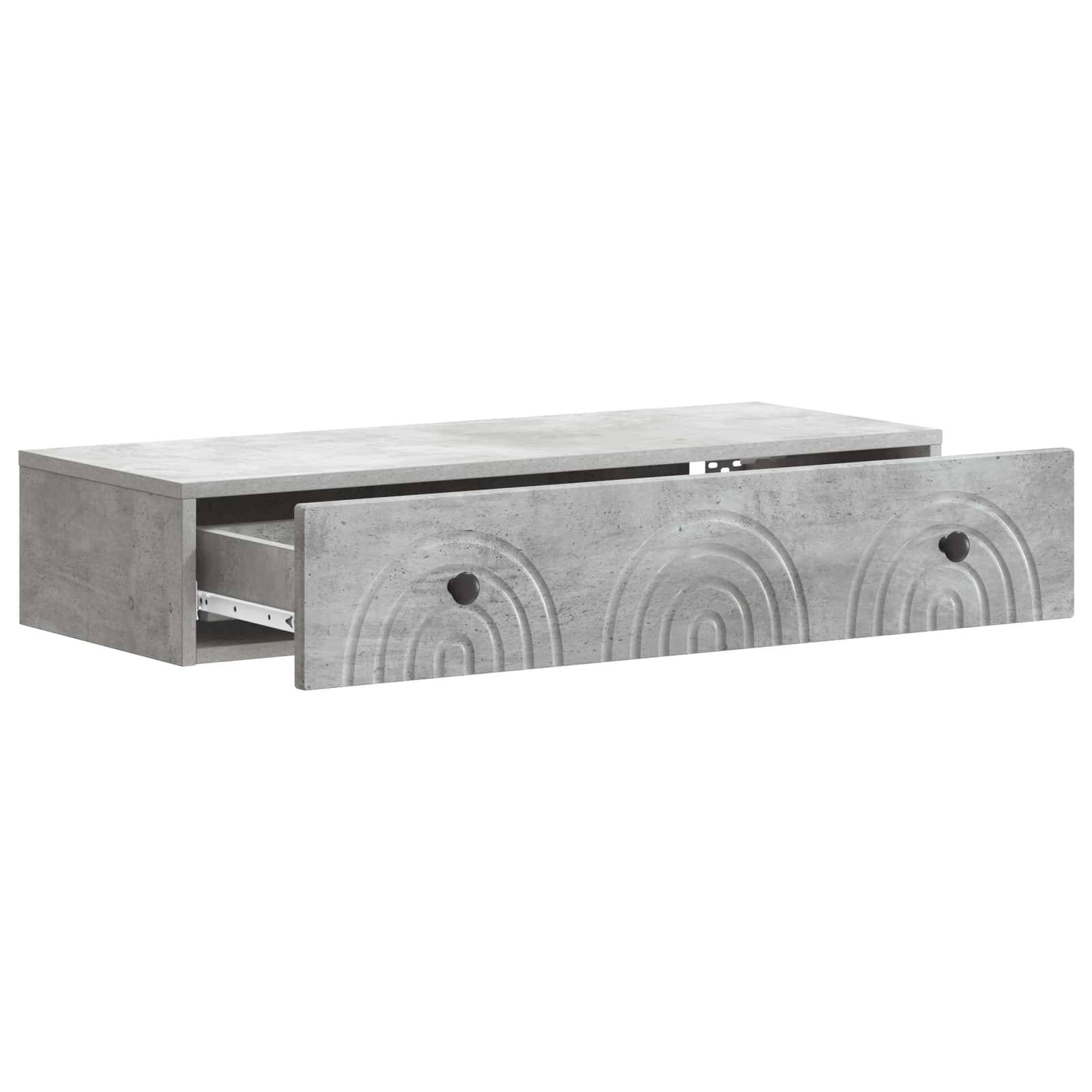 vidaXL Wandmontierter Beistelltisch Betongrau 87,5 x 34,5 x 17 cm