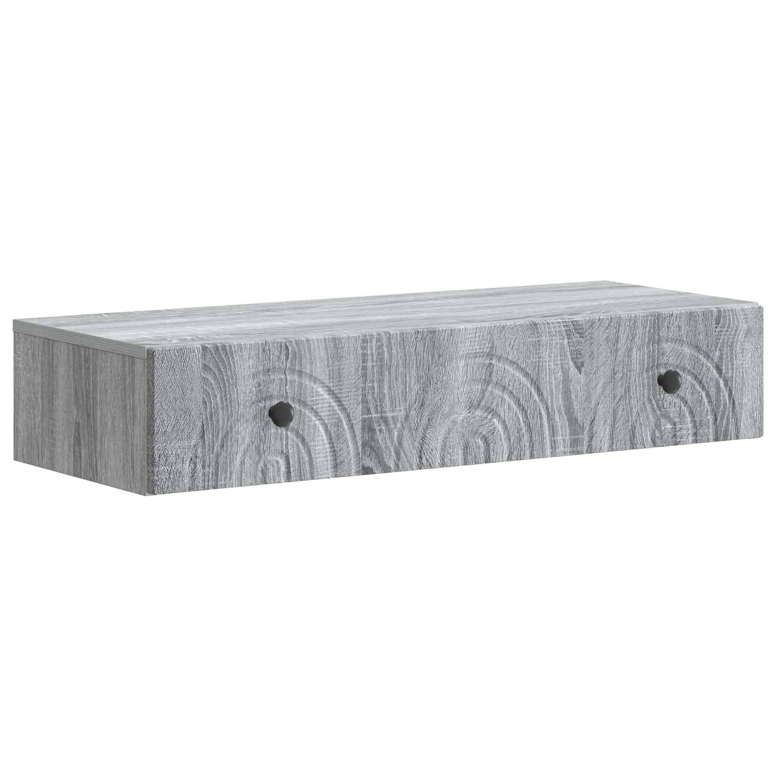 vidaXL Wandmontierter Beistelltisch Graues Sonoma 87,5 x 34,5 x 17 cm