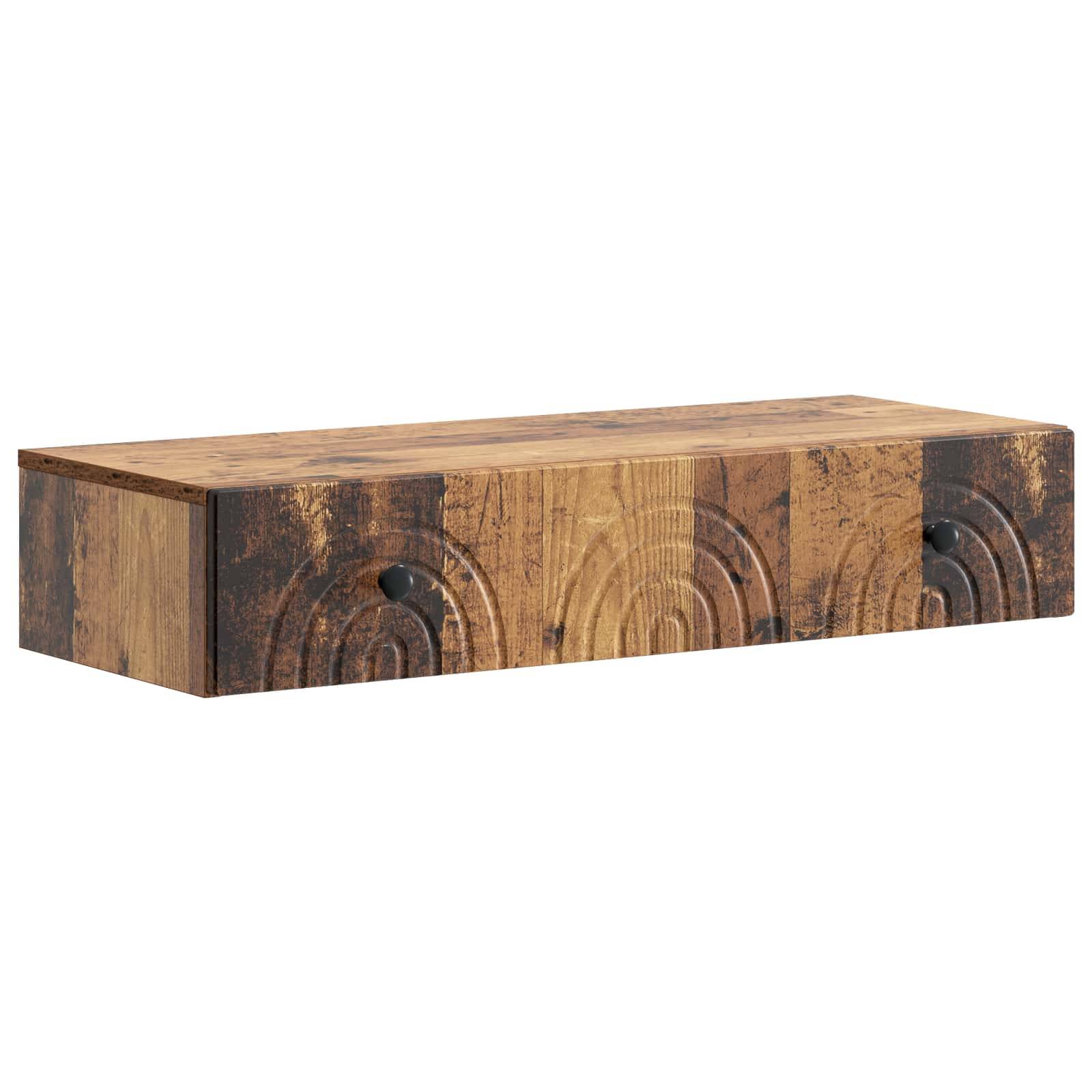 vidaXL Wandmontierter Beistelltisch Altholz 87,5 x 34,5 x 17 cm