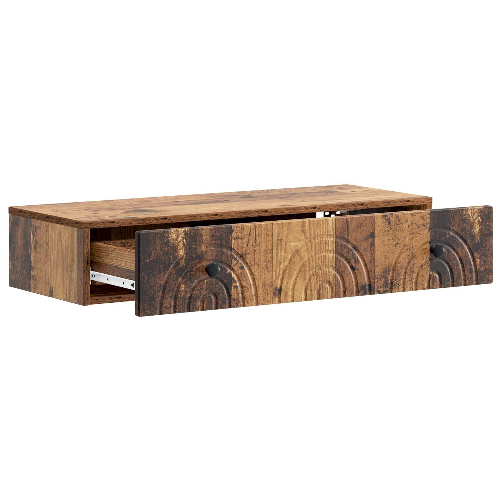 vidaXL Wandmontierter Beistelltisch Altholz 87,5 x 34,5 x 17 cm