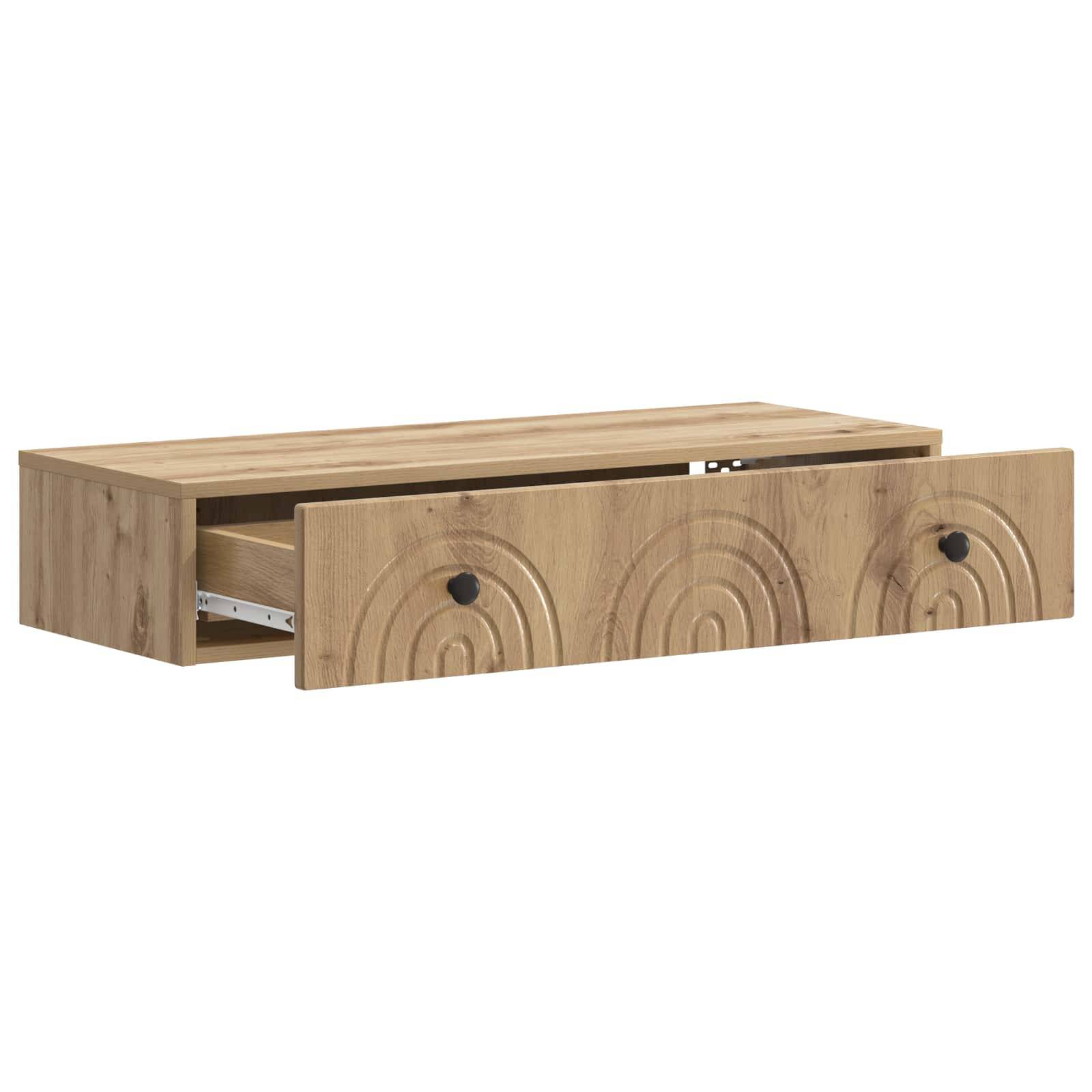 vidaXL Wandmontierter Beistelltisch Artisan-Eiche 87,5 x 34,5 x 17 cm