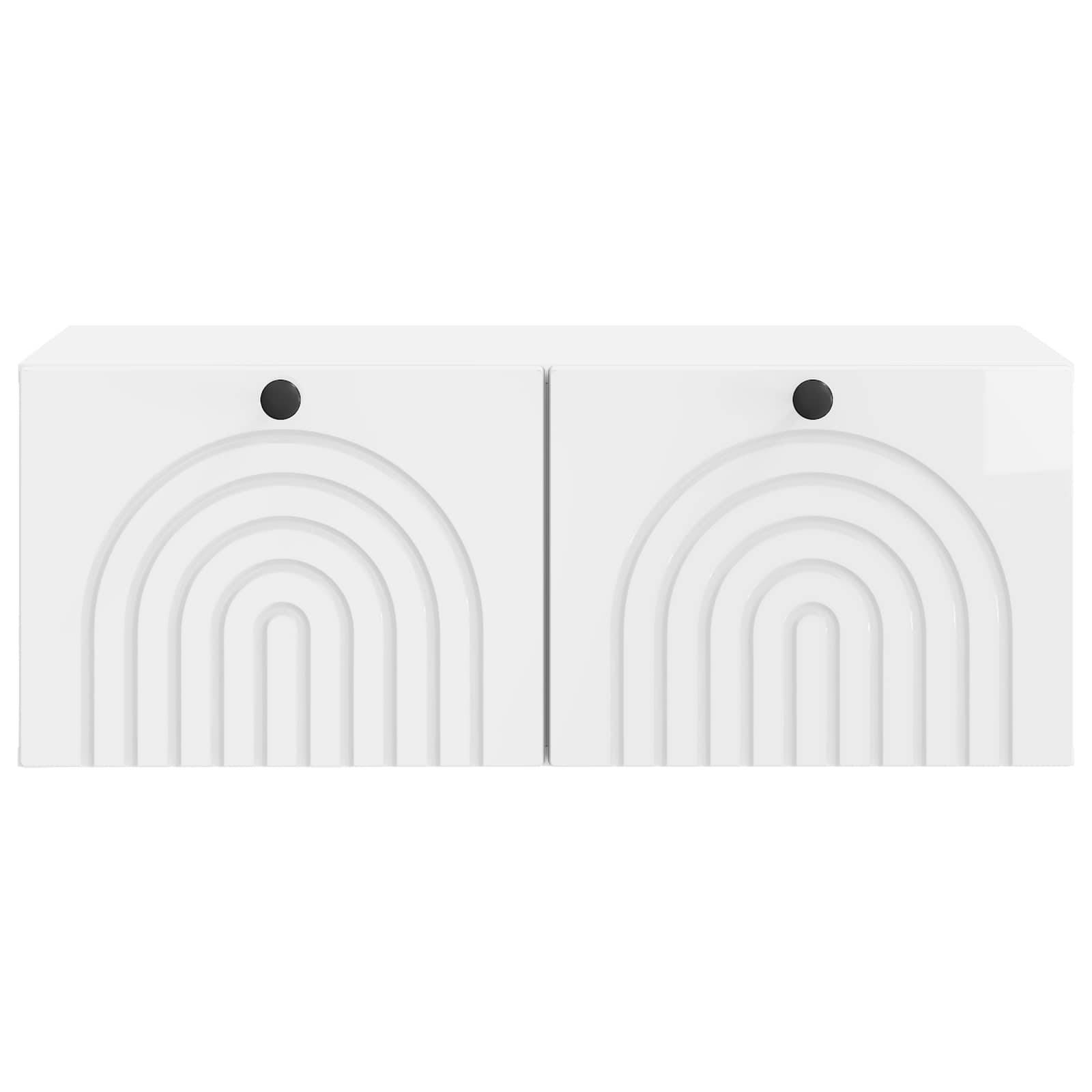 vidaXL Wandmontierter TV-Schrank Hochglanz Weiß 78,5 x 41 x 30 cm