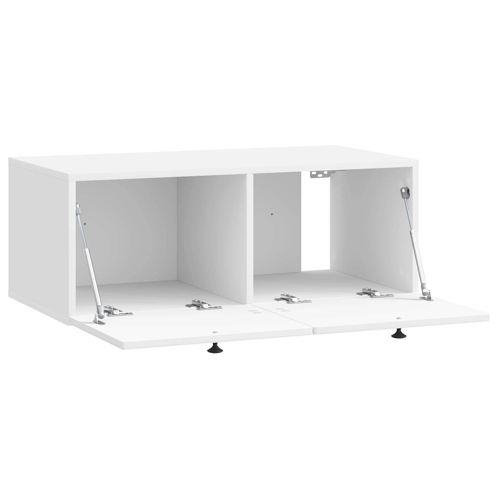 vidaXL Wandmontierter TV-Schrank Hochglanz Weiß 78,5 x 41 x 30 cm