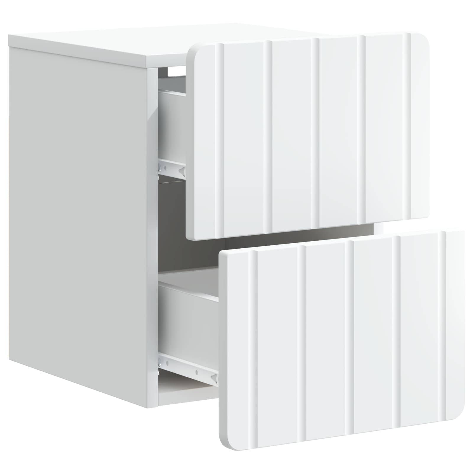 vidaXL Wandmontierter Nachttisch Weiß 33 x 34,5 x 43 cm Holzwerkstoff