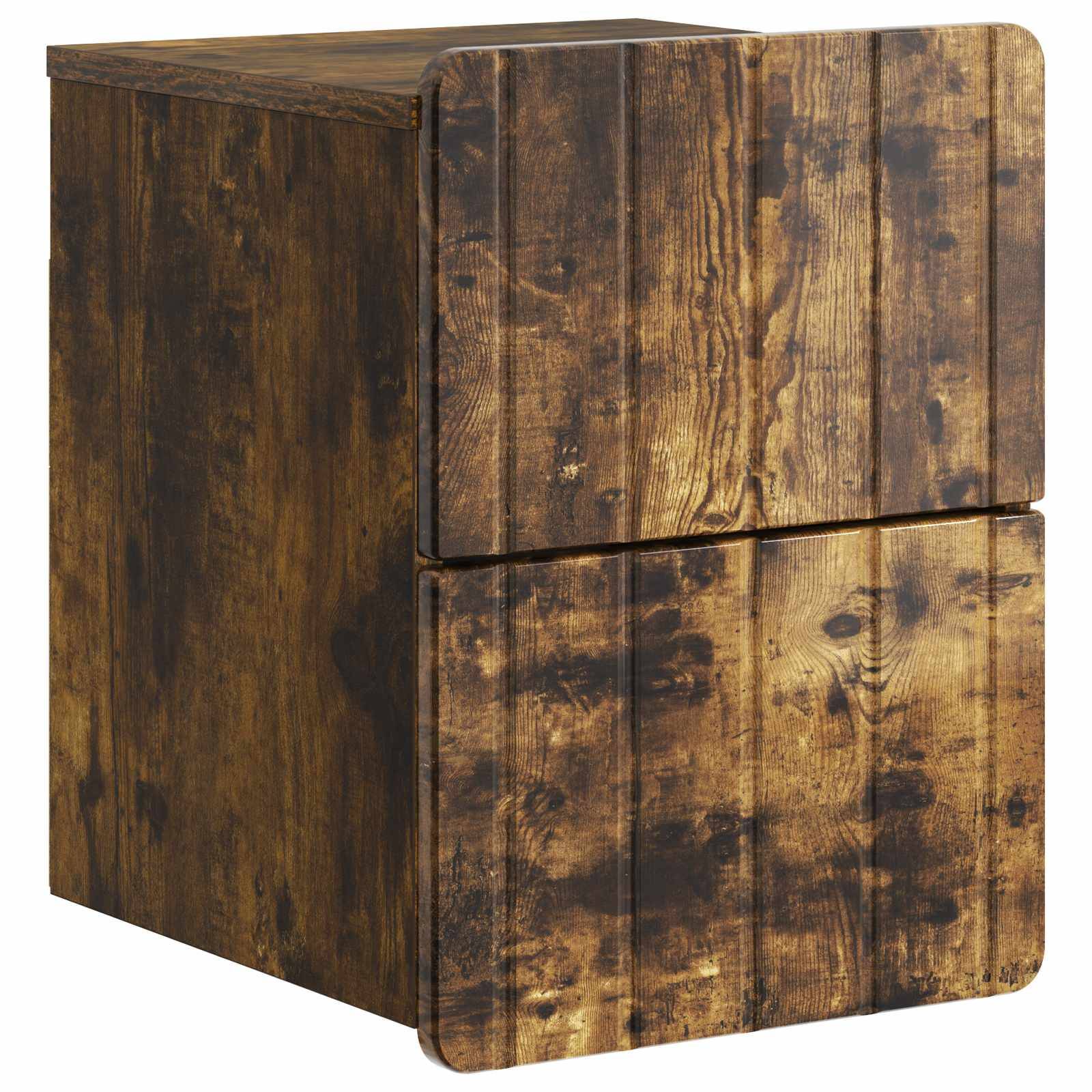 vidaXL Wandmontierter Nachttisch Geräucherte Eiche 33 x 34,5 x 43 cm