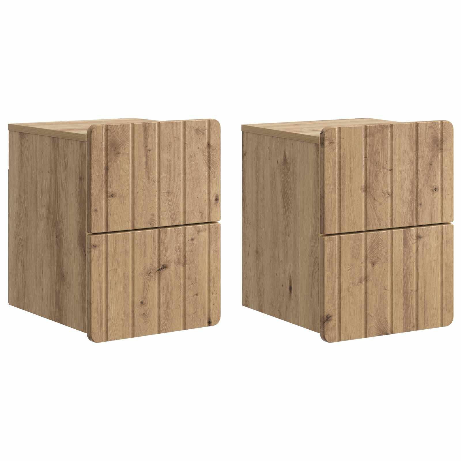 vidaXL Wandmontierter Nachttisch 2 pcs Artisan-Eiche 33 x 34,5 x 43 cm
