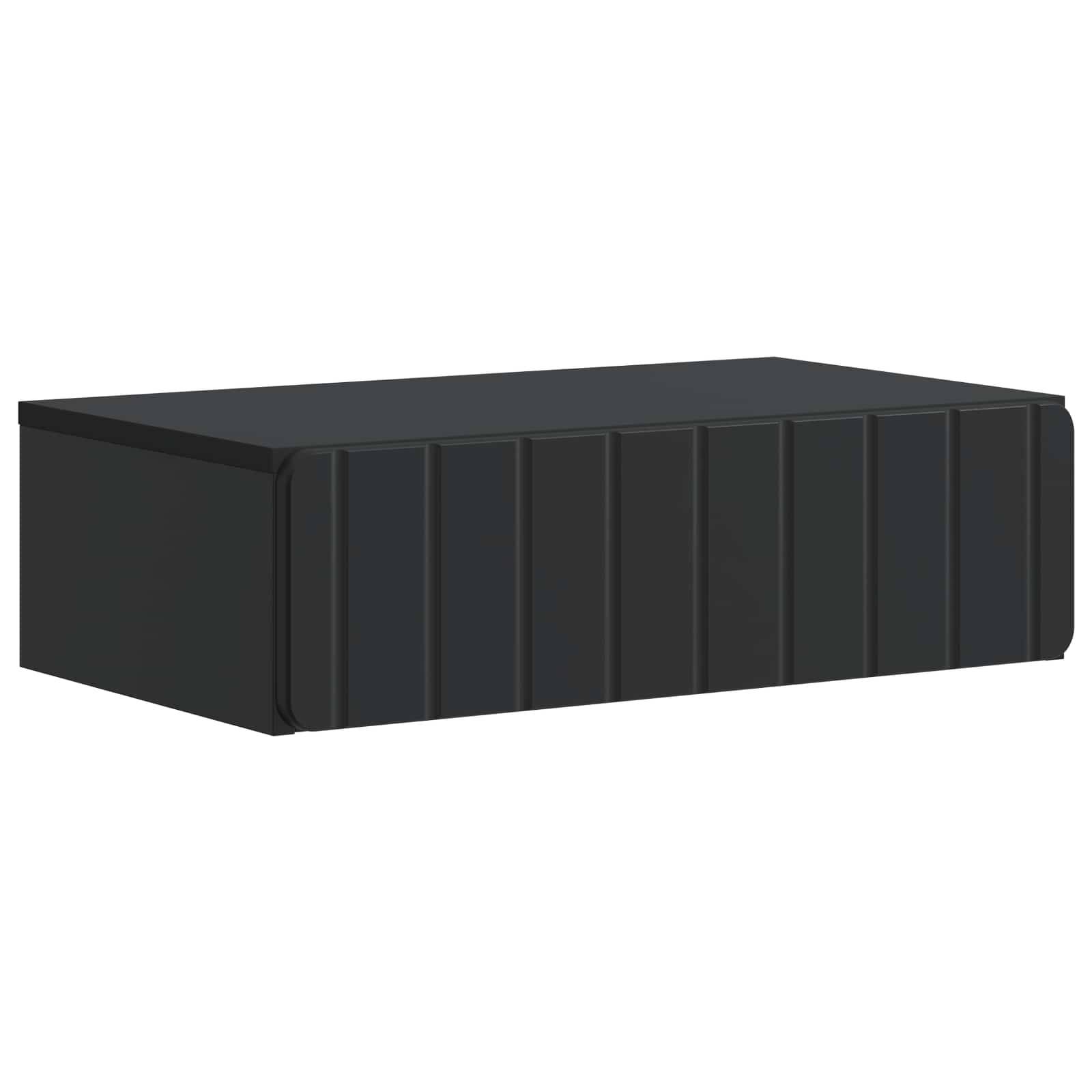 vidaXL Wandmontierter Beistelltisch Schwarz 59 x 34,5 x 17 cm