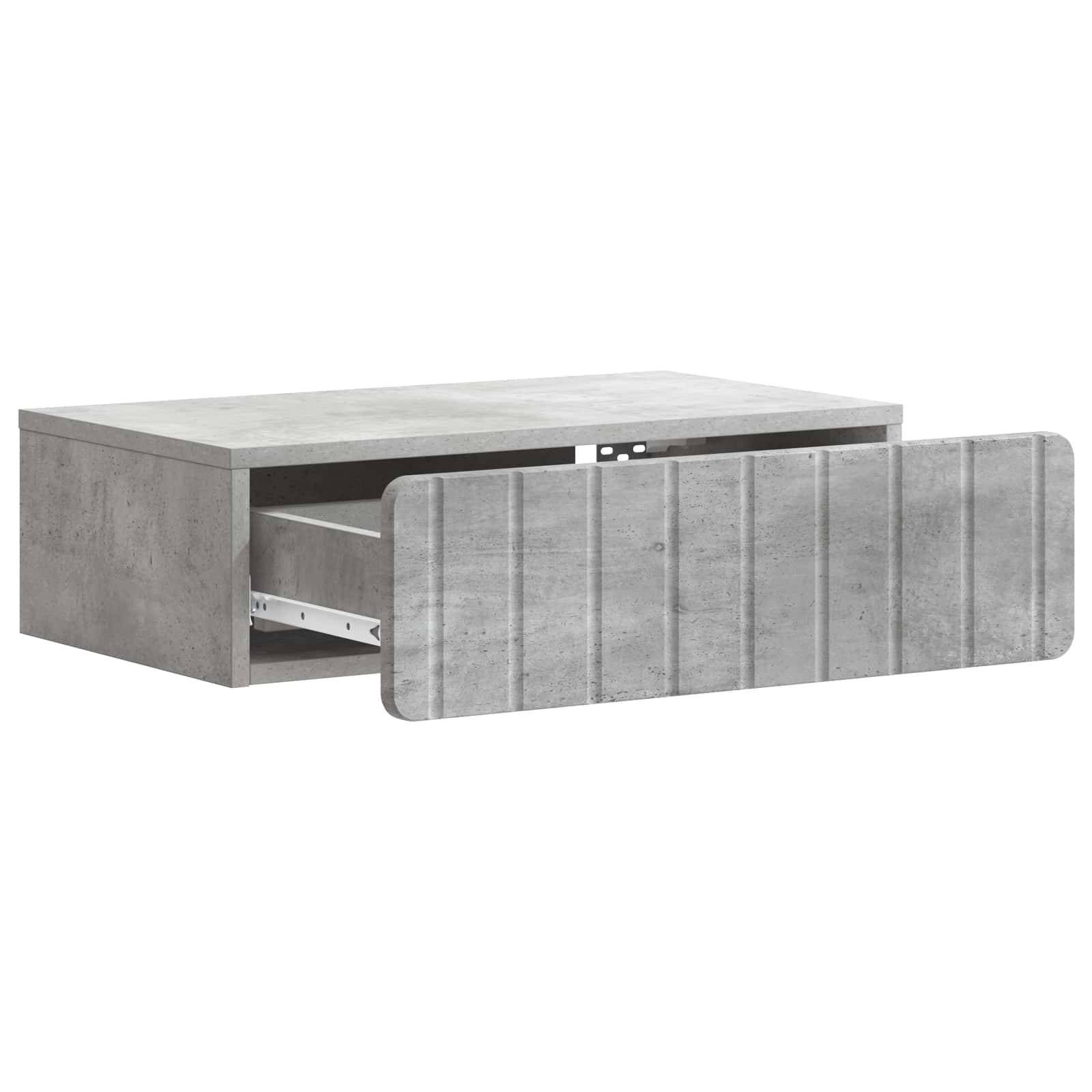 vidaXL Wandmontierter Beistelltisch Betongrau 59 x 34,5 x 17 cm