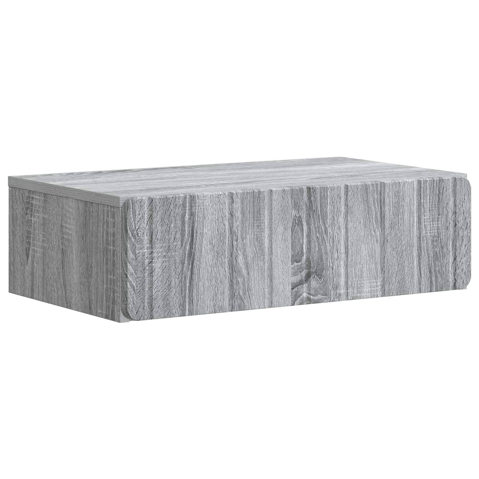 vidaXL Wandmontierter Beistelltisch Graues Sonoma 59 x 34,5 x 17 cm