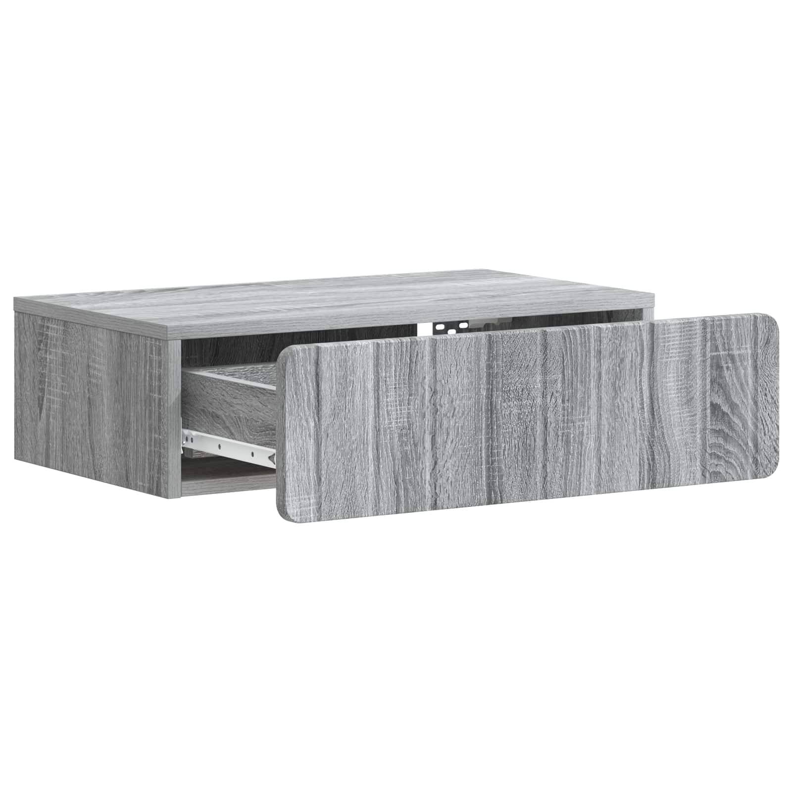 vidaXL Wandmontierter Beistelltisch Graues Sonoma 59 x 34,5 x 17 cm