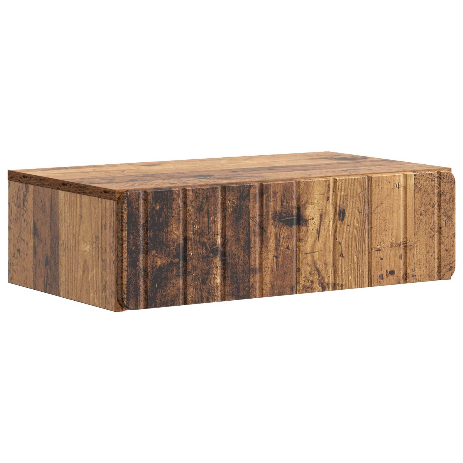 vidaXL Wandmontierter Beistelltisch Altholz 59 x 34,5 x 17 cm