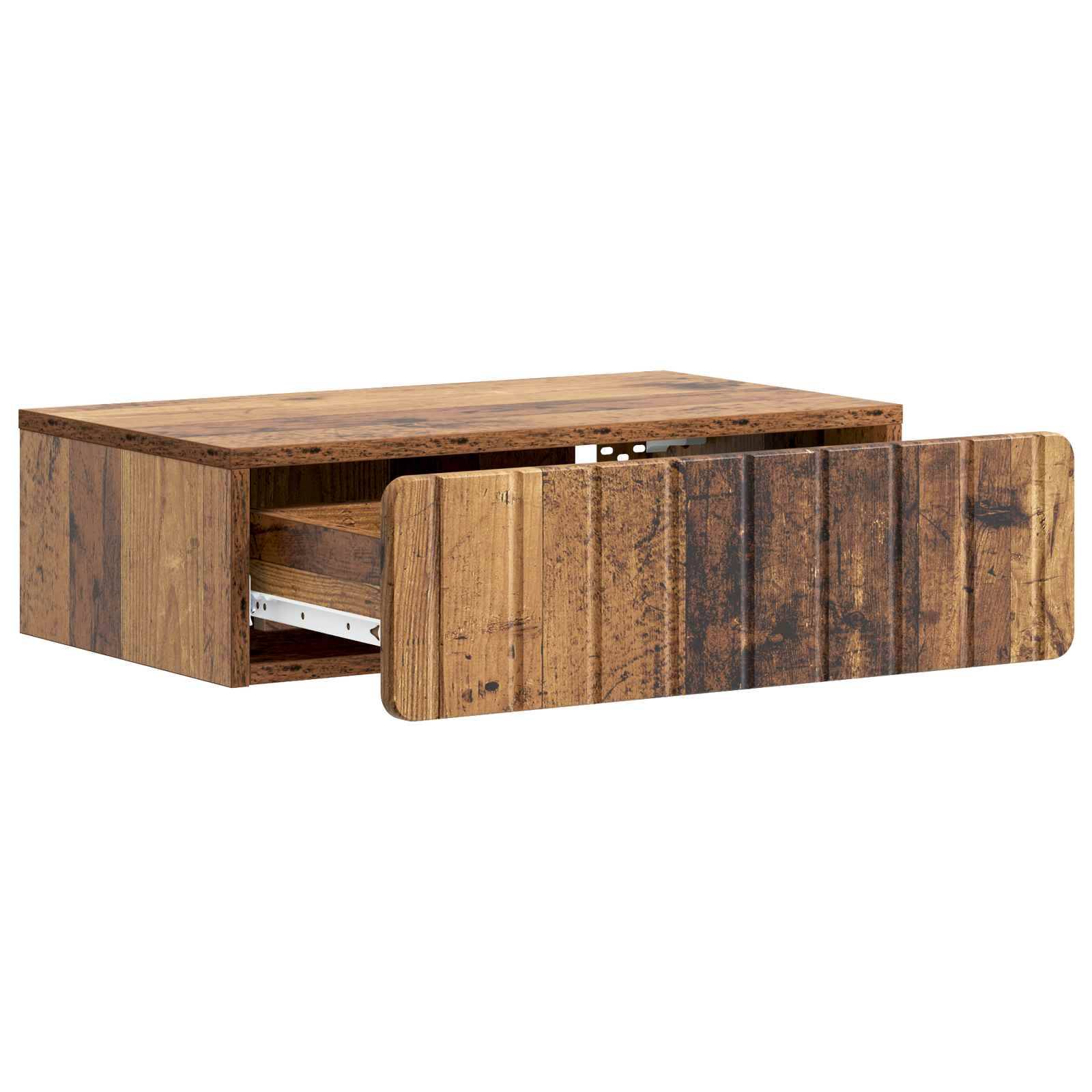 vidaXL Wandmontierter Beistelltisch Altholz 59 x 34,5 x 17 cm