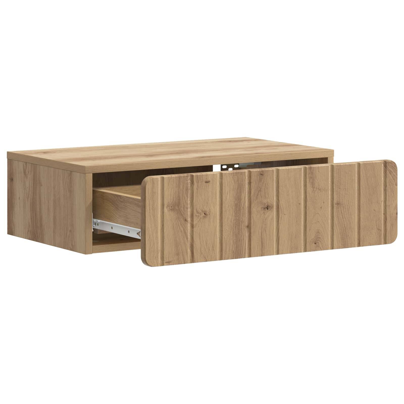 vidaXL Wandmontierter Beistelltisch Artisan-Eiche 59 x 34,5 x 17 cm