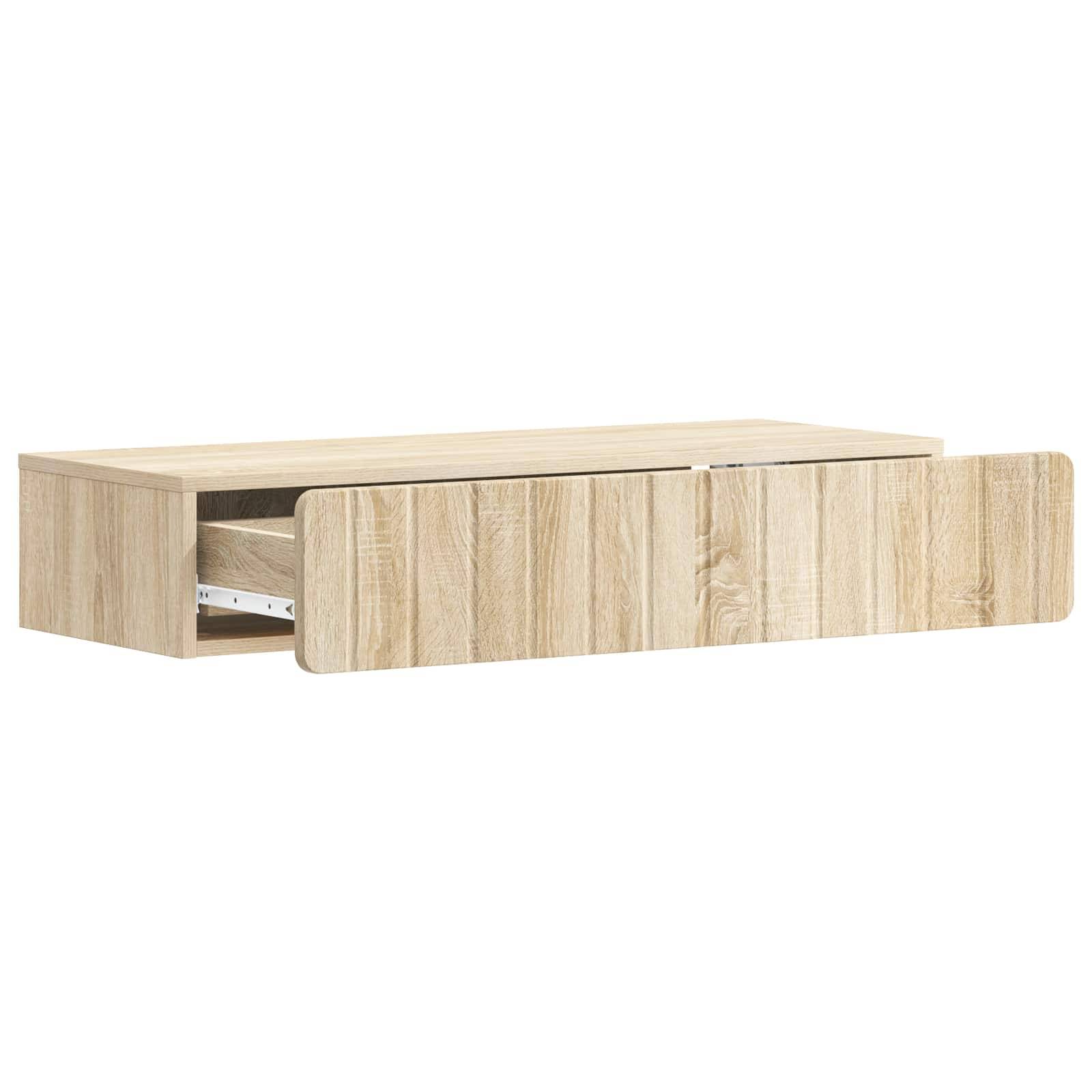 vidaXL Wandmontierter Beistelltisch Sonoma-Eiche 87,5 x 34,5 x 17 cm