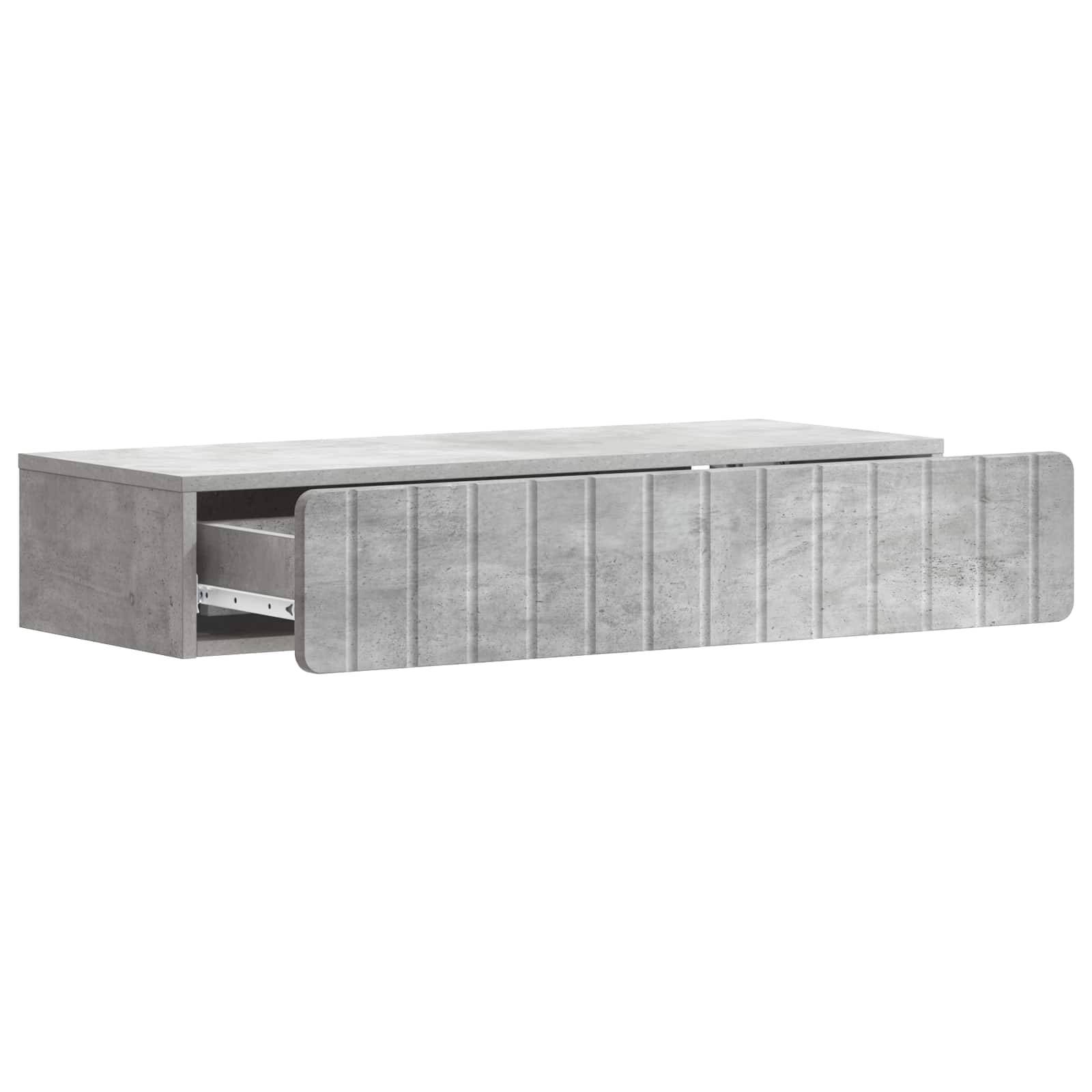 vidaXL Wandmontierter Beistelltisch Betongrau 87,5 x 34,5 x 17 cm