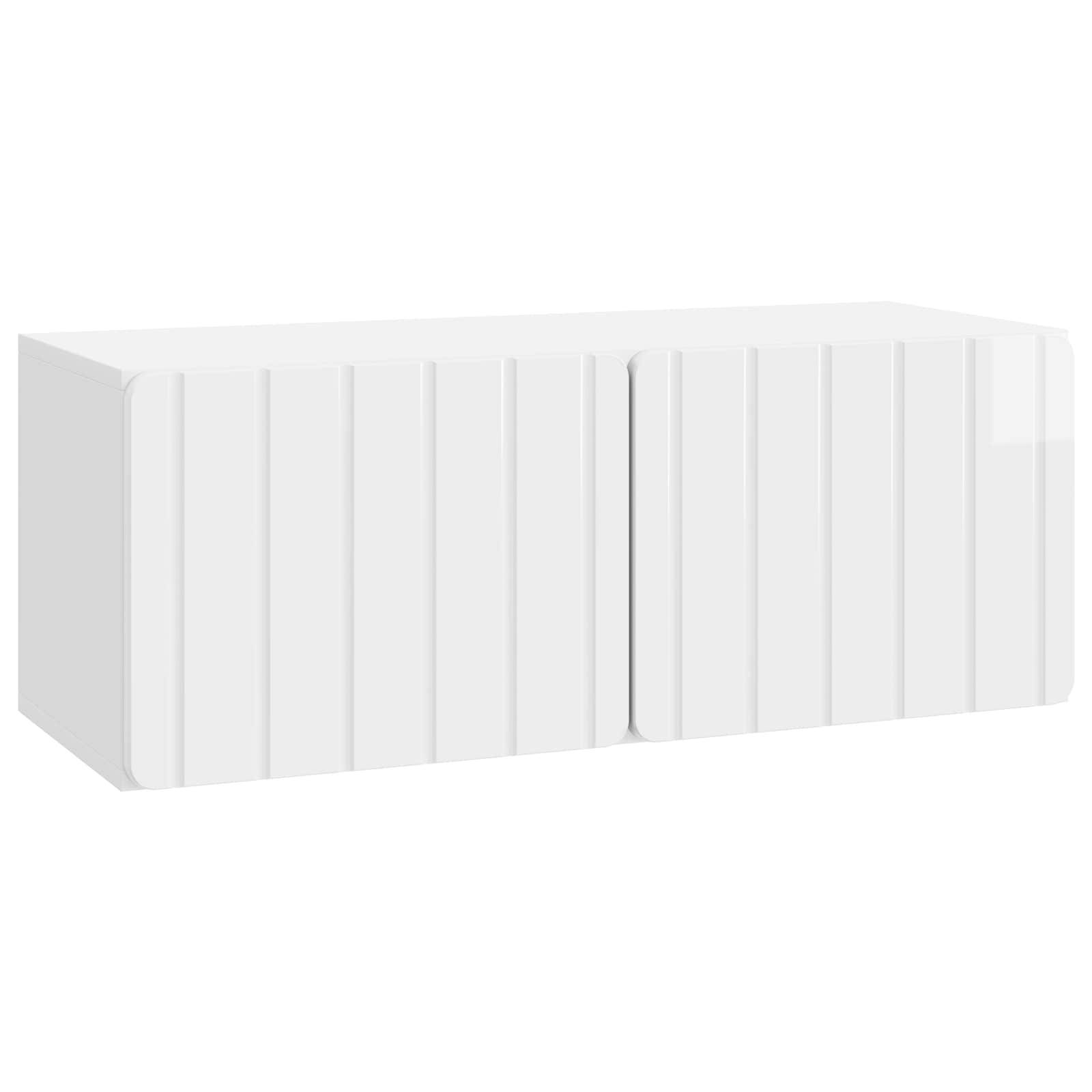 vidaXL Wandmontierter TV-Schrank Hochglanz Weiß 78,5 x 31 x 30 cm