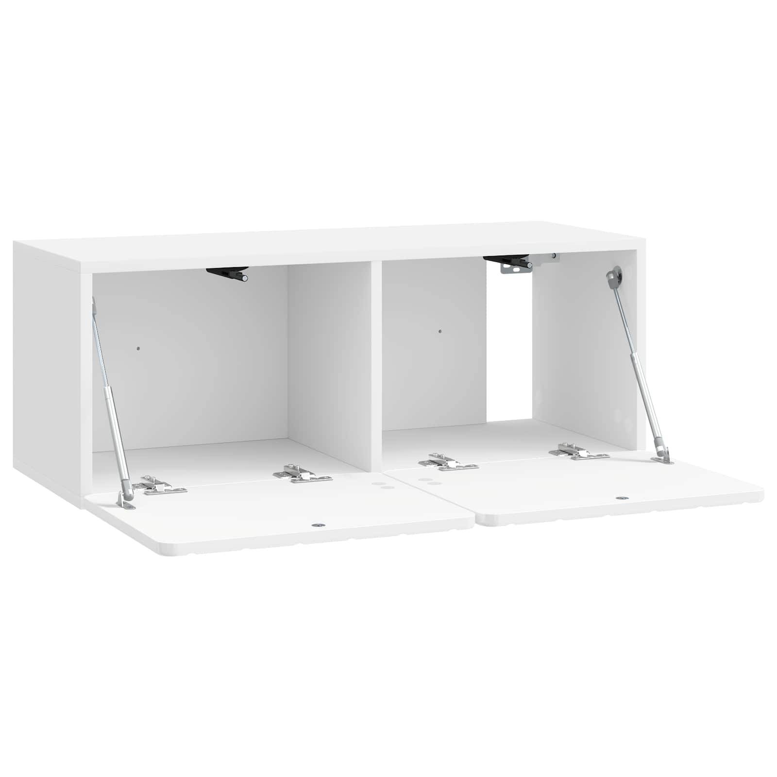 vidaXL Wandmontierter TV-Schrank Hochglanz Weiß 78,5 x 31 x 30 cm