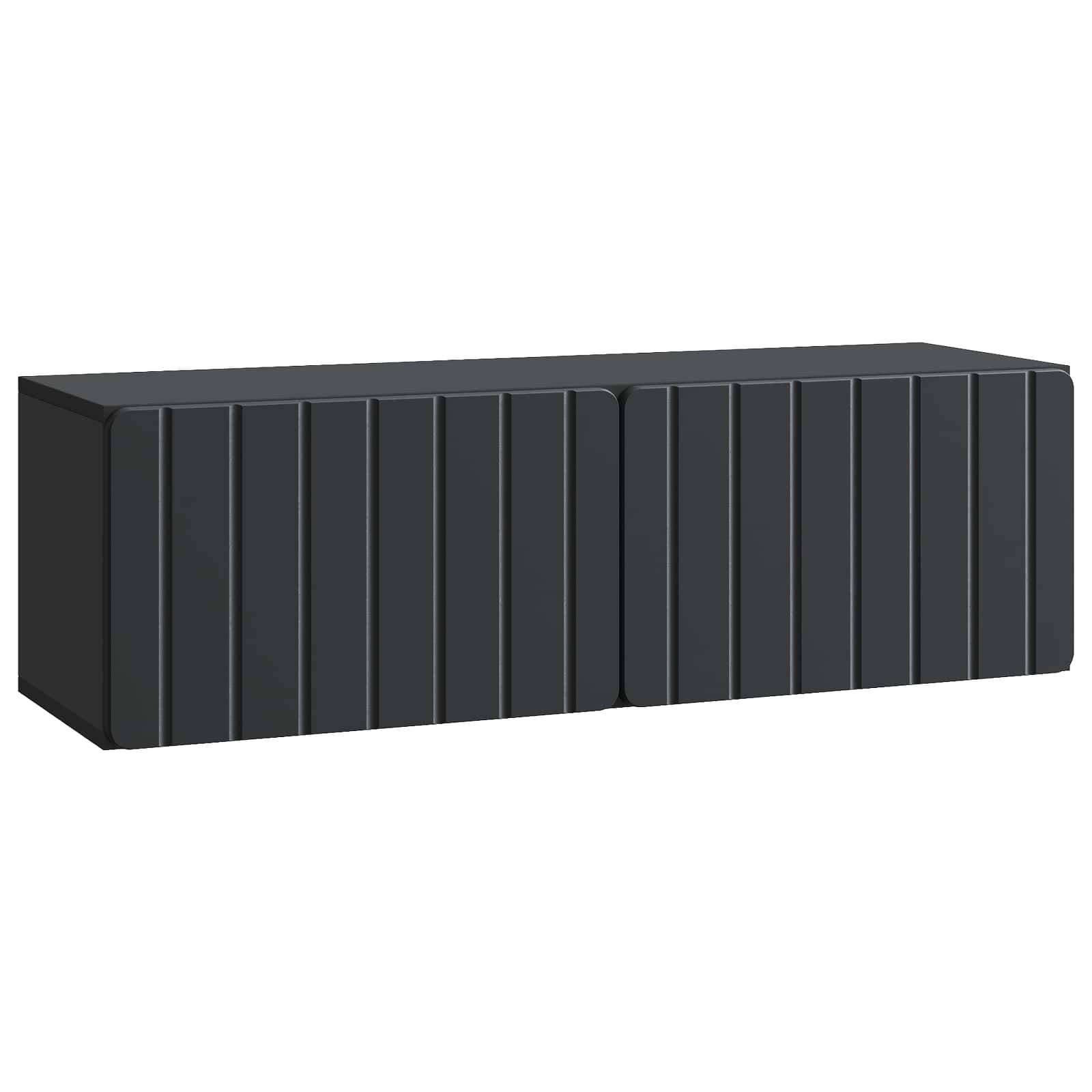 vidaXL Wandmontierter TV-Schrank Schwarz 98 x 31 x 30 cm Holzwerkstoff
